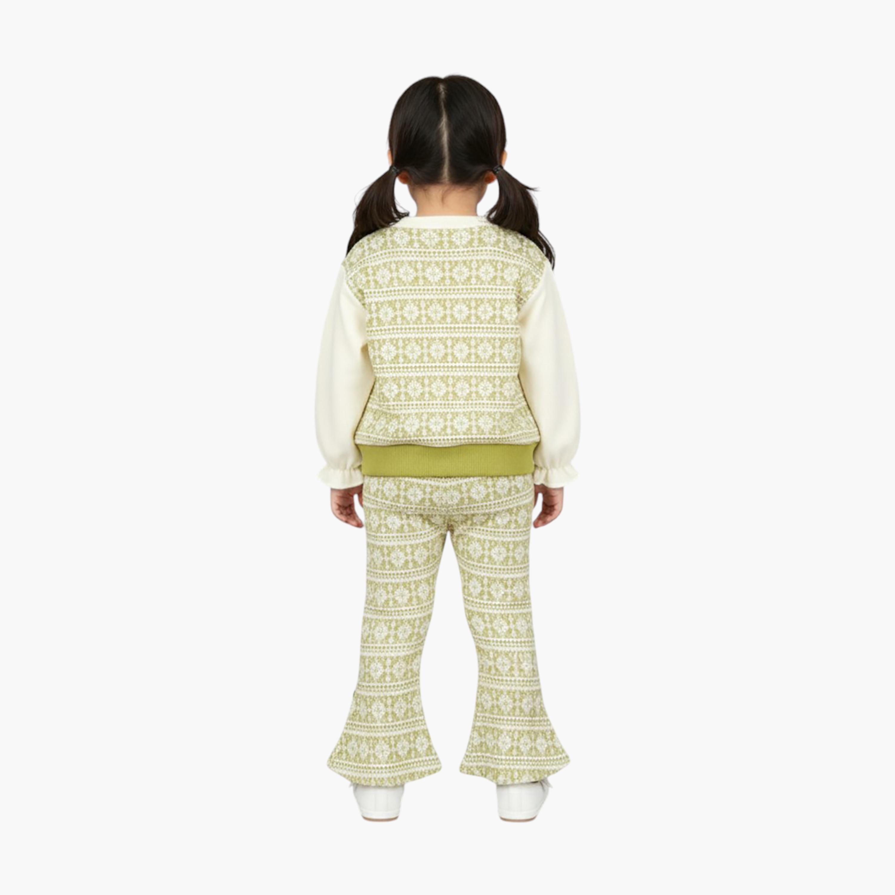 Babyqlo 2-Piece Printed Top with Bow Detailing and Pants Set-girls-clothing-setsandcoords-image-2