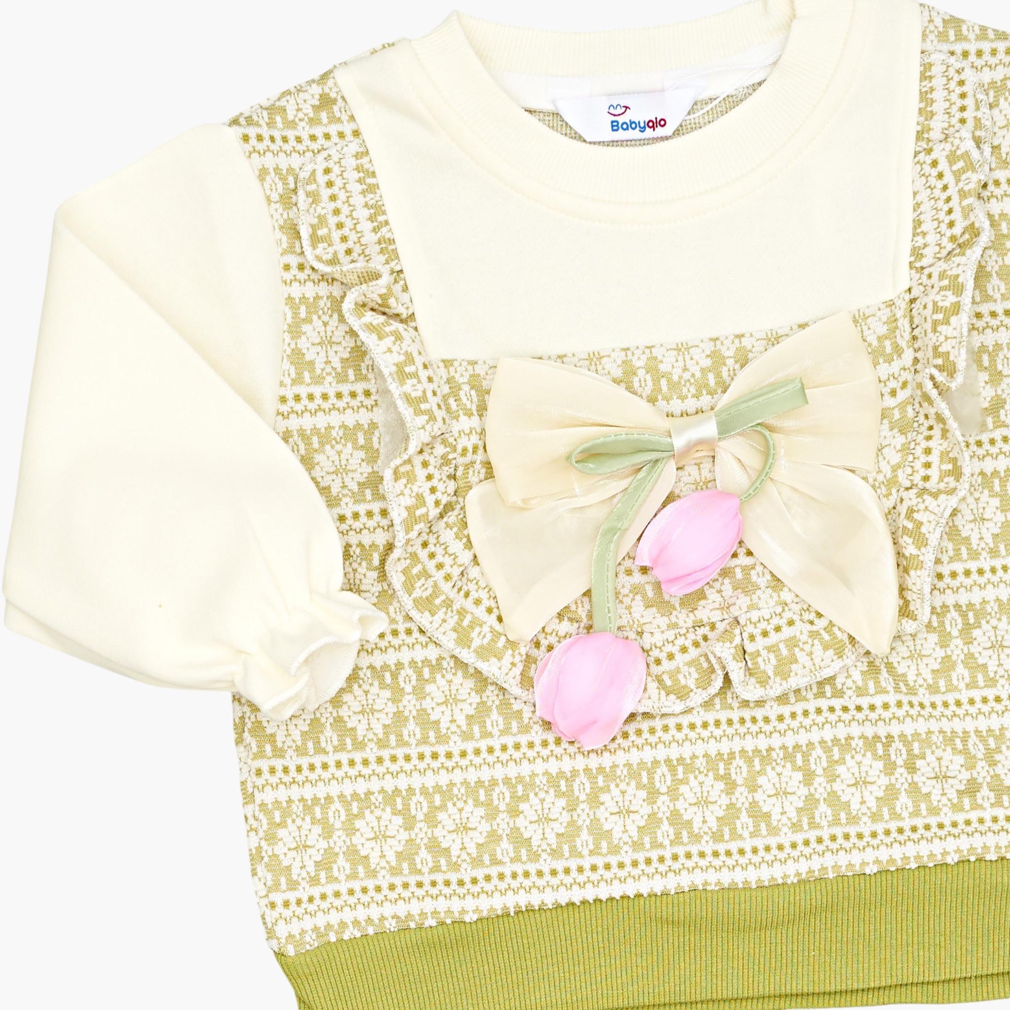 Babyqlo 2-Piece Printed Top with Bow Detailing and Pants Set-girls-clothing-setsandcoords-image-5