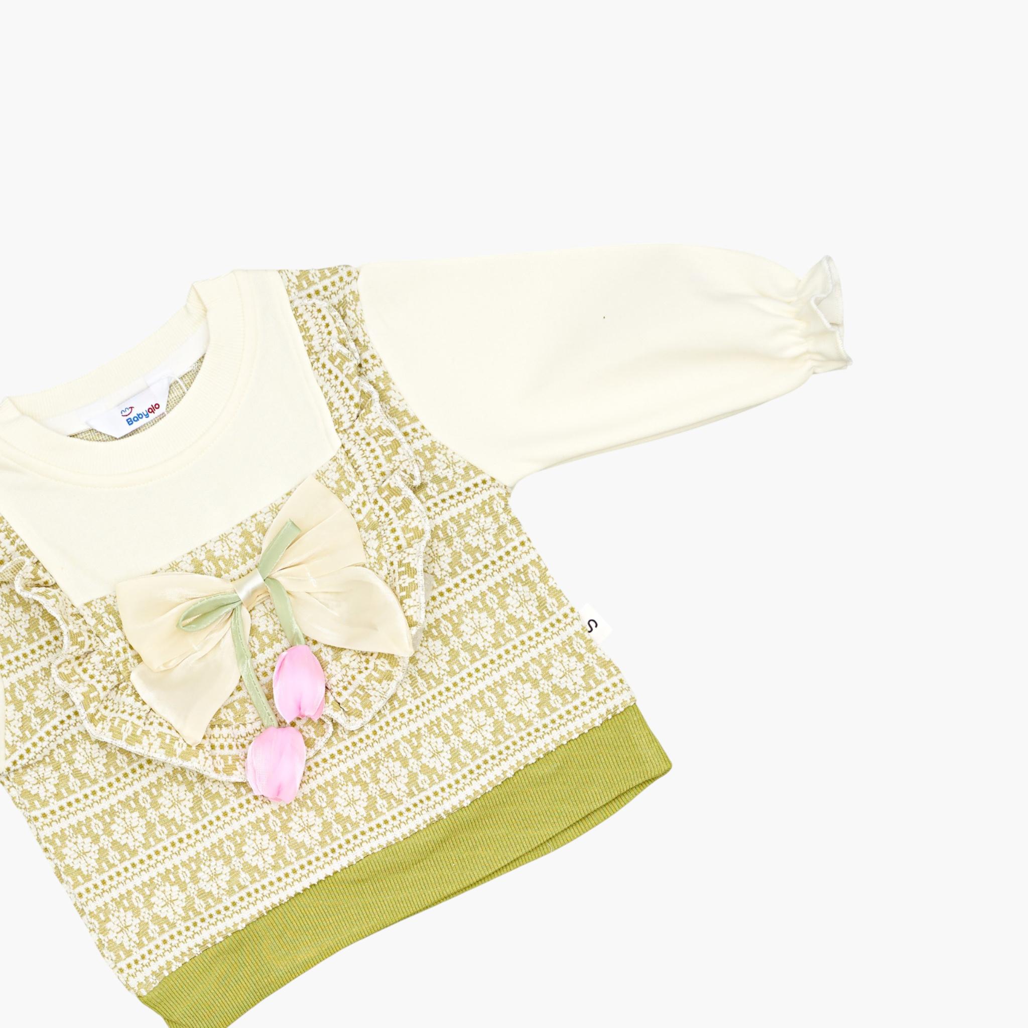 Babyqlo 2-Piece Printed Top with Bow Detailing and Pants Set-girls-clothing-setsandcoords-image-7