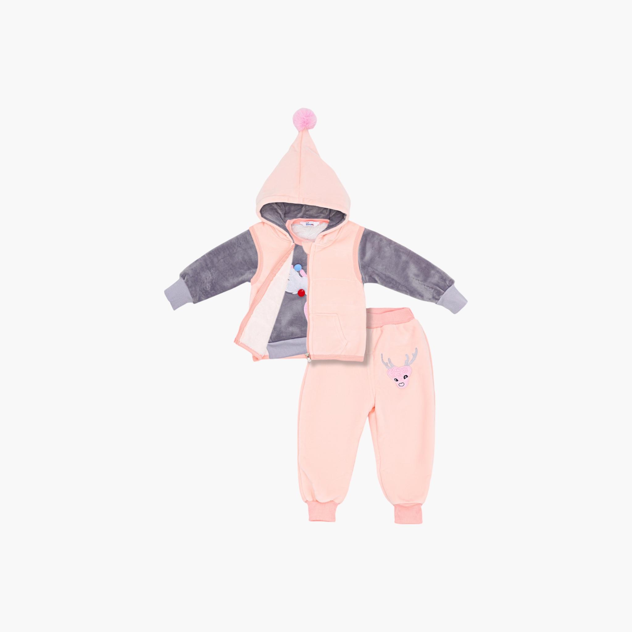 Babyqlo 3-Piece Hooded Jacket with Sweatshirt and Joggers Set-girls-clothing-setsandcoords-image-3