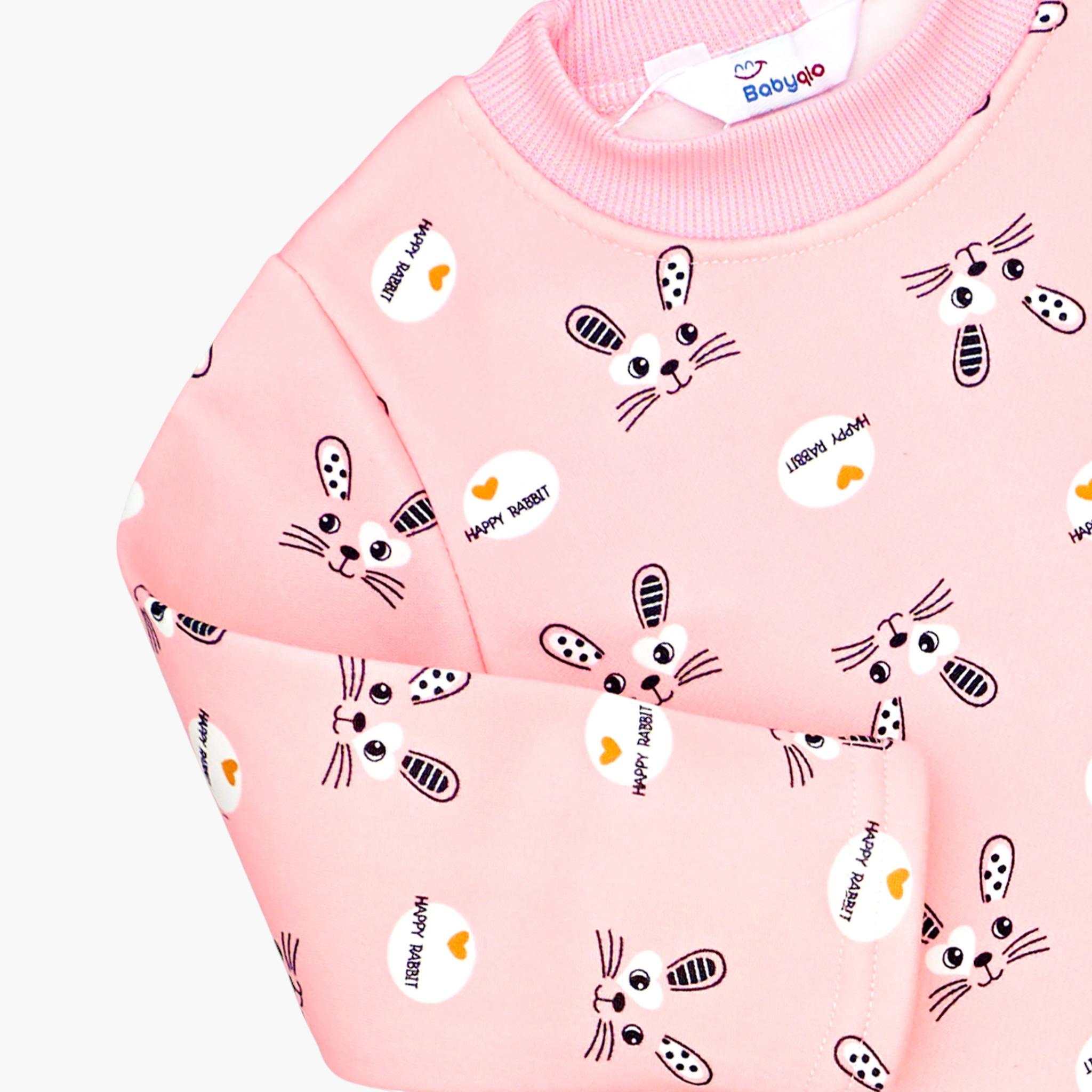 Babyqlo 2-Piece Bunny Printed T-Shirt and Pyjama Set-girls-clothing-setsandcoords-image-5