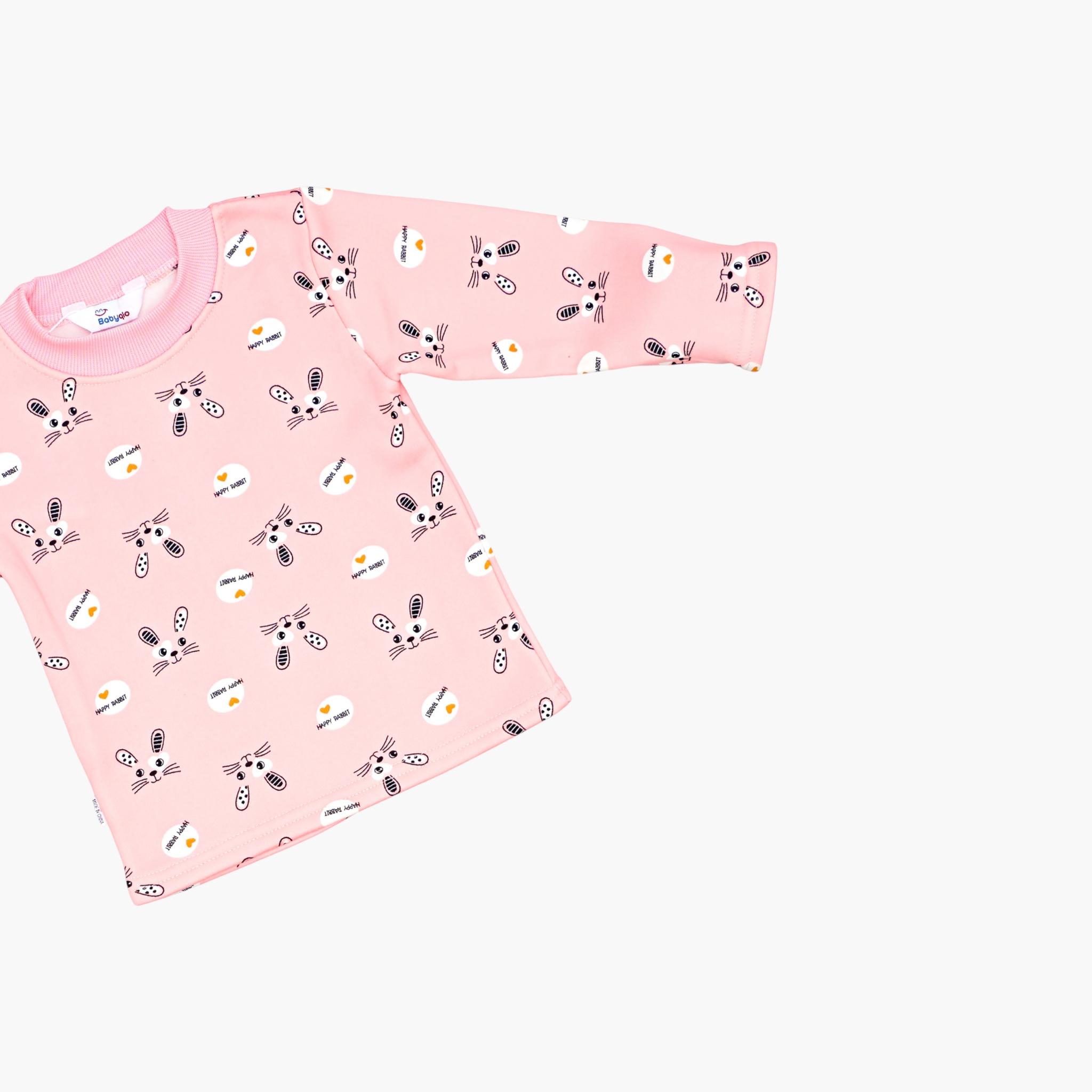 Babyqlo 2-Piece Bunny Printed T-Shirt and Pyjama Set-girls-clothing-setsandcoords-image-7