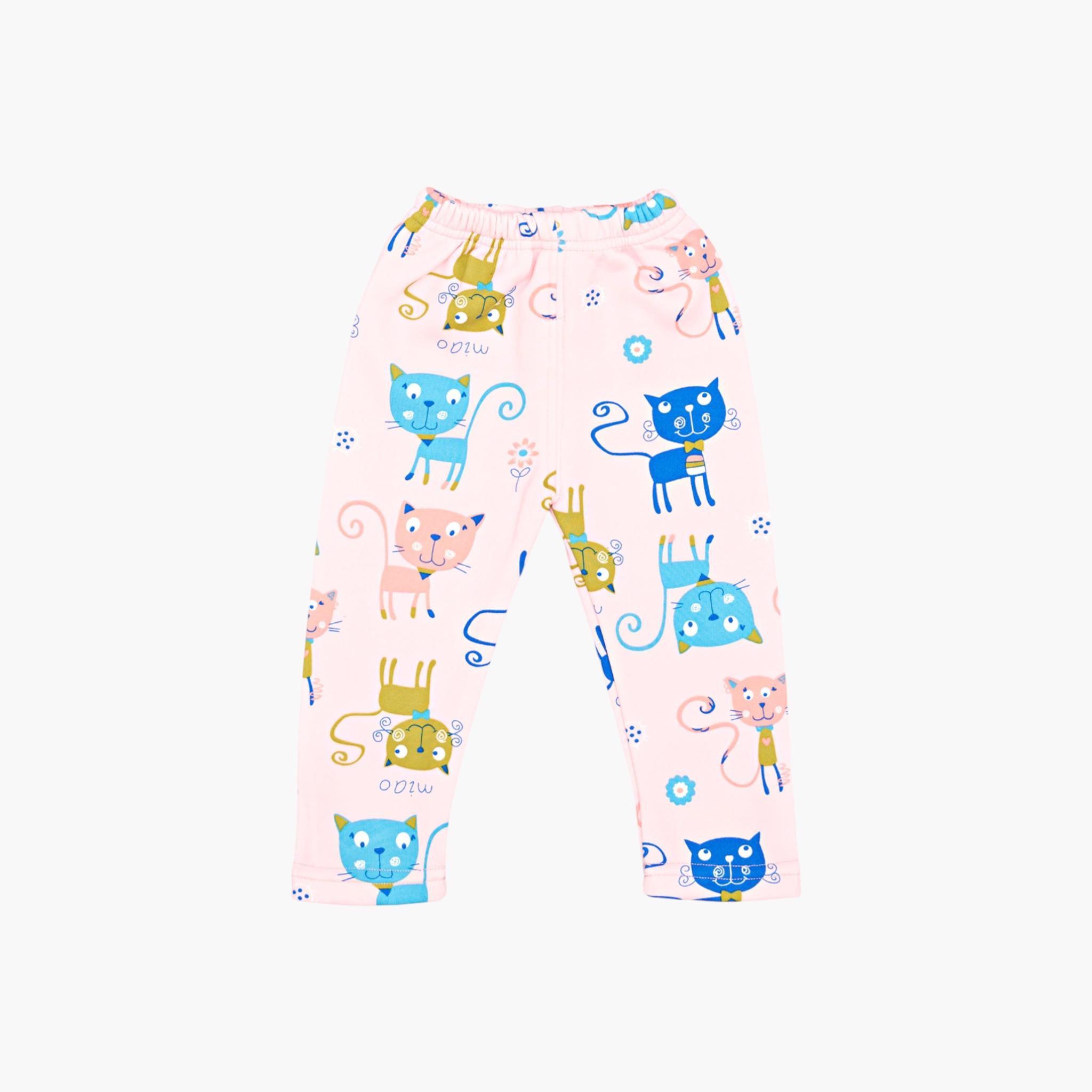 طقم تي شيرت وبيجامة بنقشة قطة من قطعتين من بيبيكلو-girls-clothing-setsandcoords-image-6