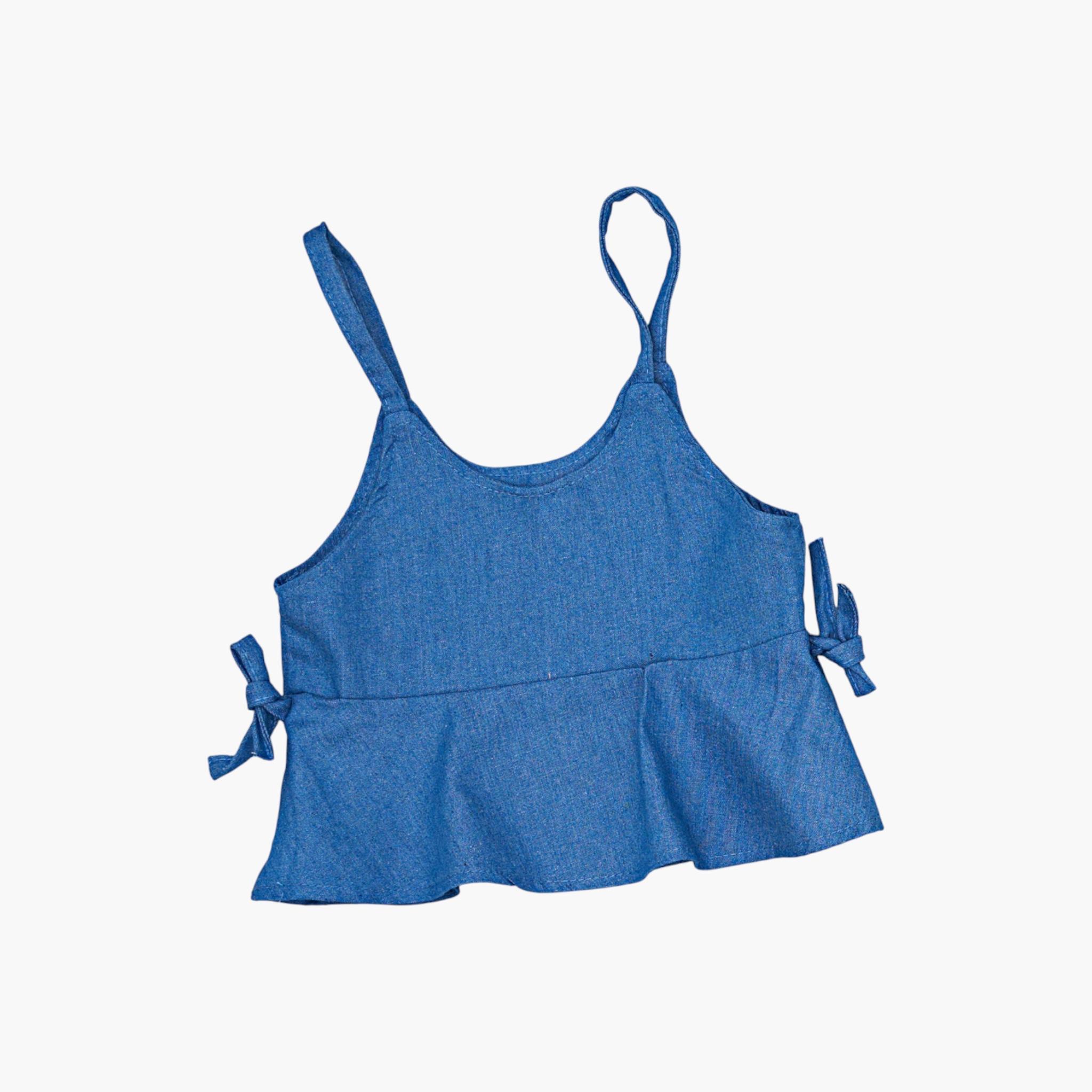 طقم صدرية وبلوزة وبنطال جينز من ثلاث قطع بكشكشة من بيبيكلو-girls-clothing-setsandcoords-image-8