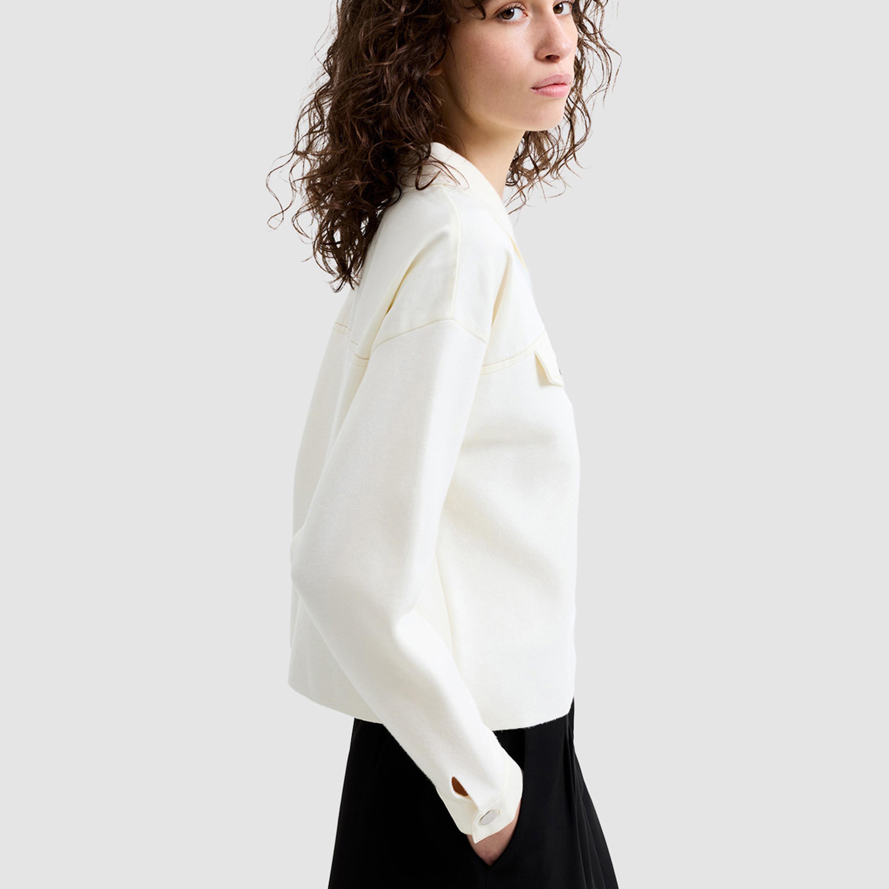 جاكيت نسائي بياقة لون كريمي من فرينش كونكشن-women-winterwear-coatsandjackets-jackets-image-4