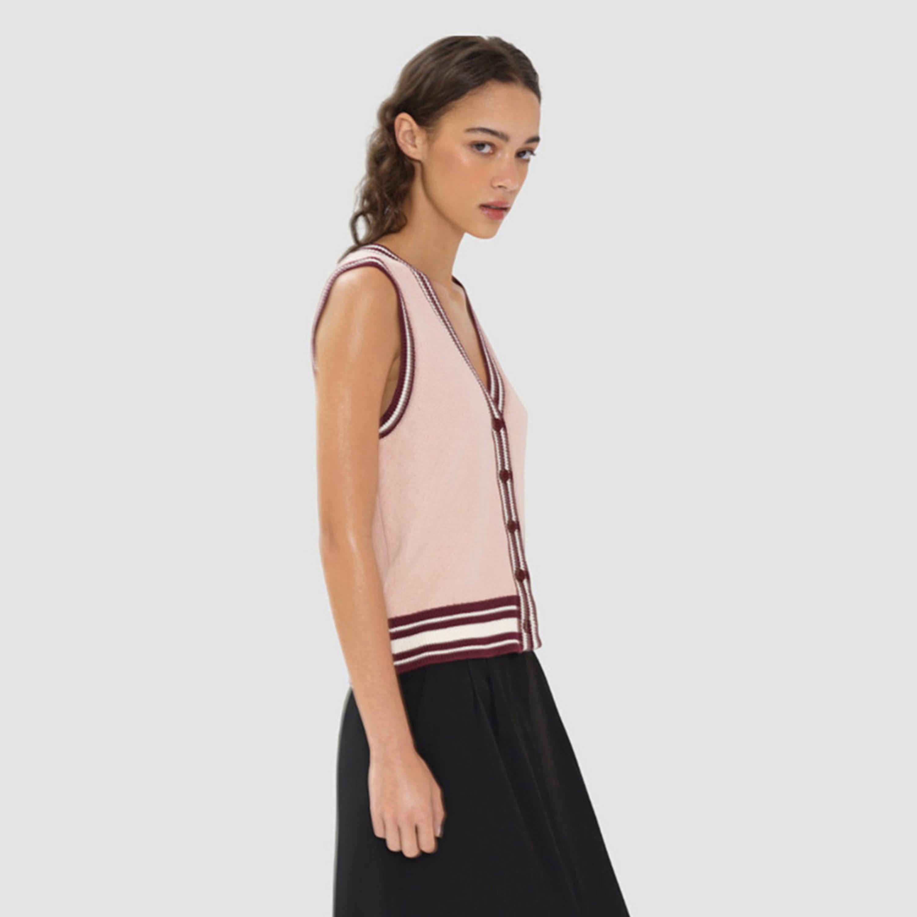 فيست "سويتر" نسائي مخطط لون وردي من فرينش كونكشن-women-clothing-shirtsandblouses-blouses-image-4
