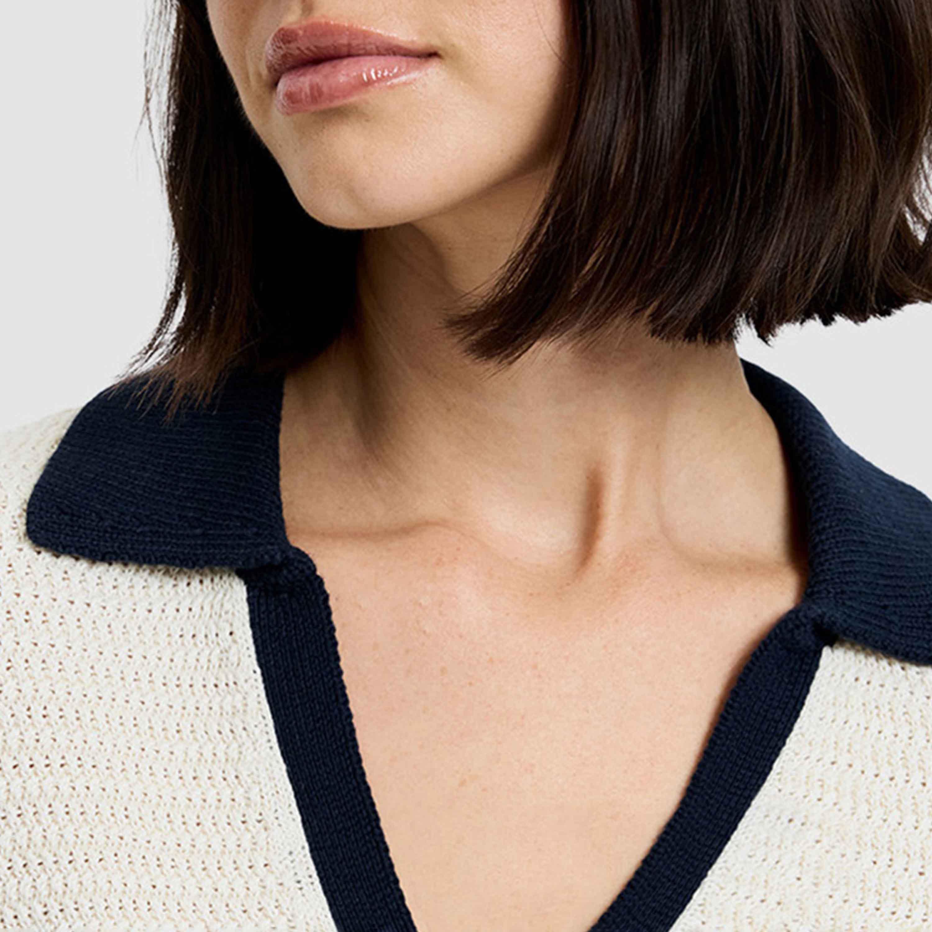 French Connection Cream Knitted Cotton Dropped Sleeves Women's Sweater-women-winterwear-cardigansandjumpers-jumpers-image-5