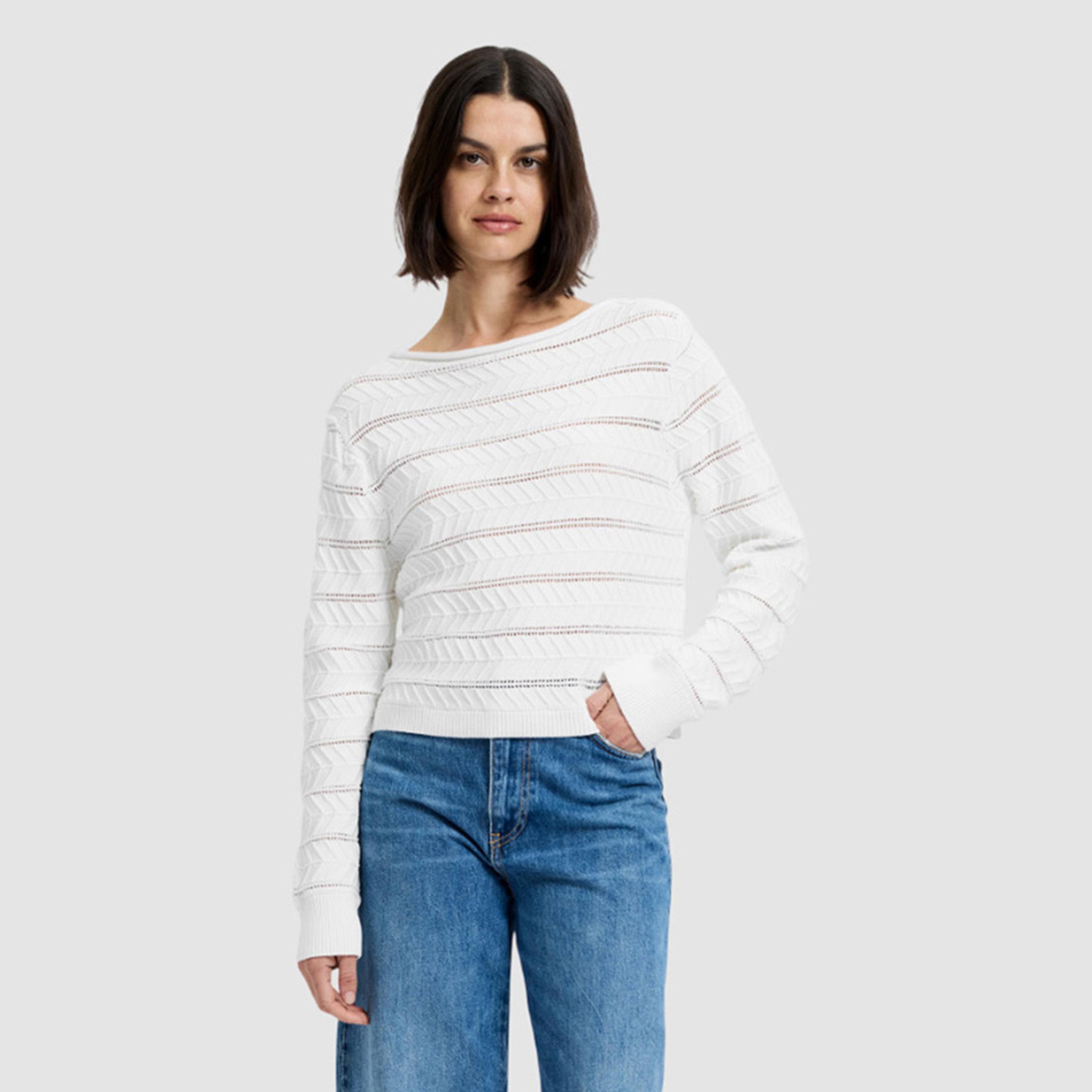 سويتر نسائي قطن كروشيه لون أبيض من فرينش كونكشن-women-winterwear-cardigansandjumpers-jumpers-image-1