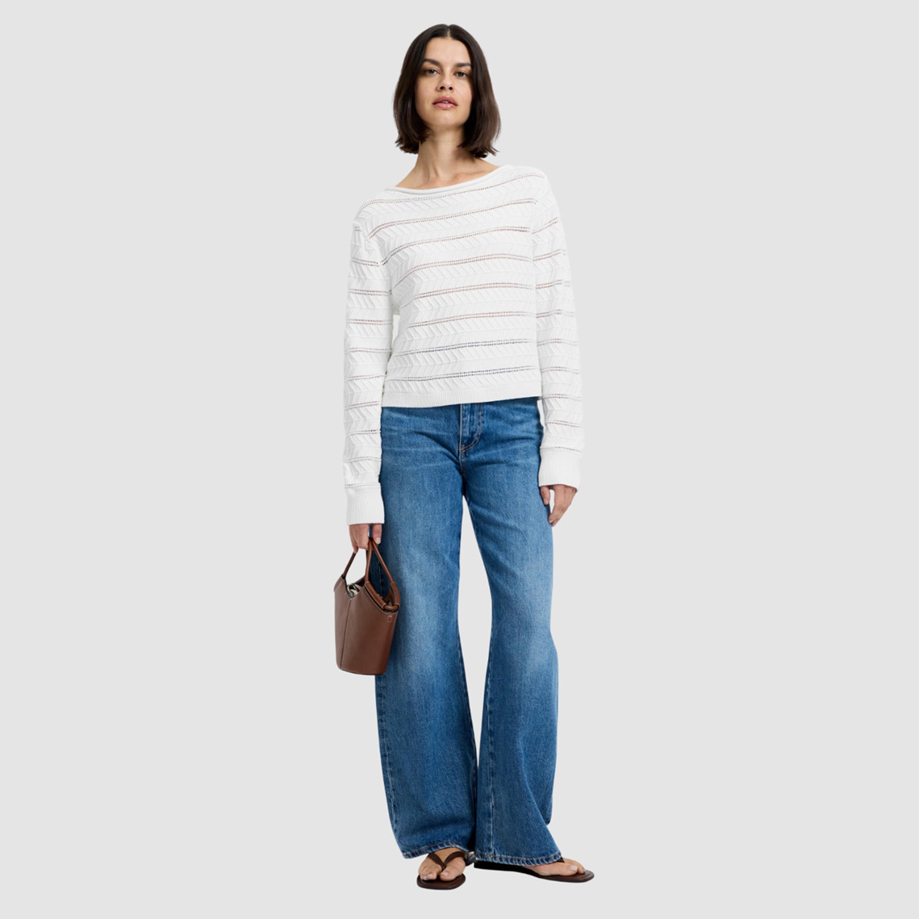 سويتر نسائي قطن كروشيه لون أبيض من فرينش كونكشن-women-winterwear-cardigansandjumpers-jumpers-image-2