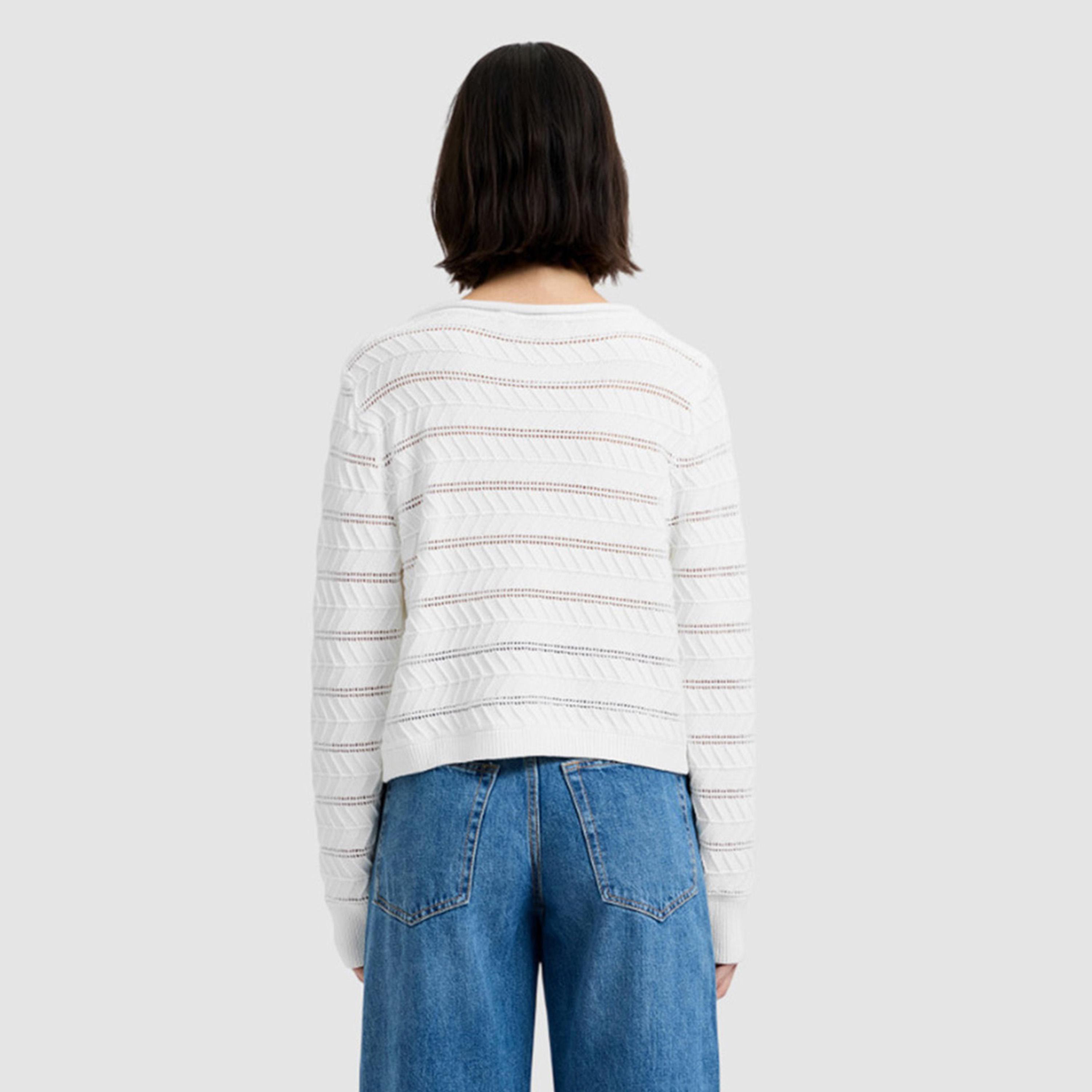 سويتر نسائي قطن كروشيه لون أبيض من فرينش كونكشن-women-winterwear-cardigansandjumpers-jumpers-image-3