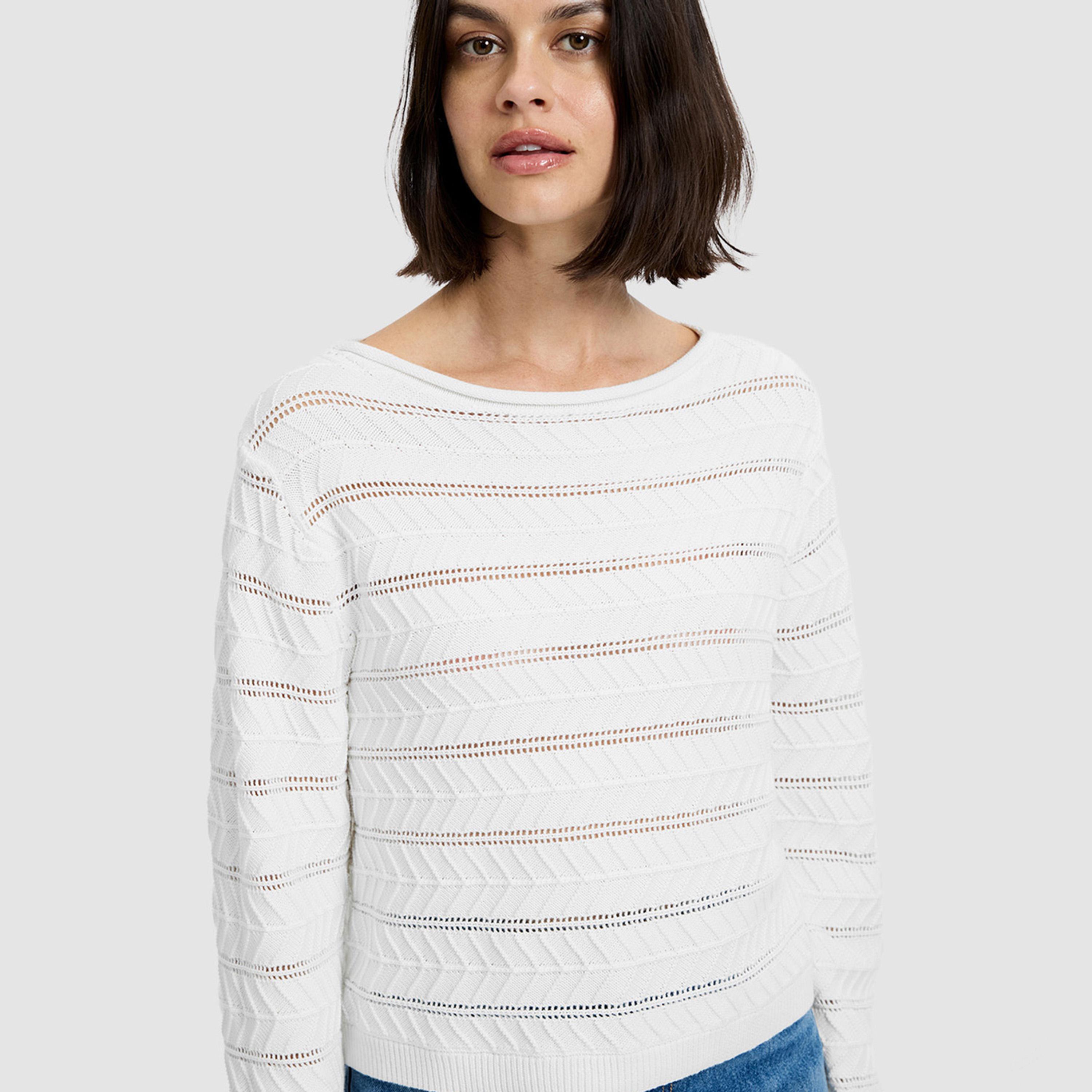 سويتر نسائي قطن كروشيه لون أبيض من فرينش كونكشن-women-winterwear-cardigansandjumpers-jumpers-image-5
