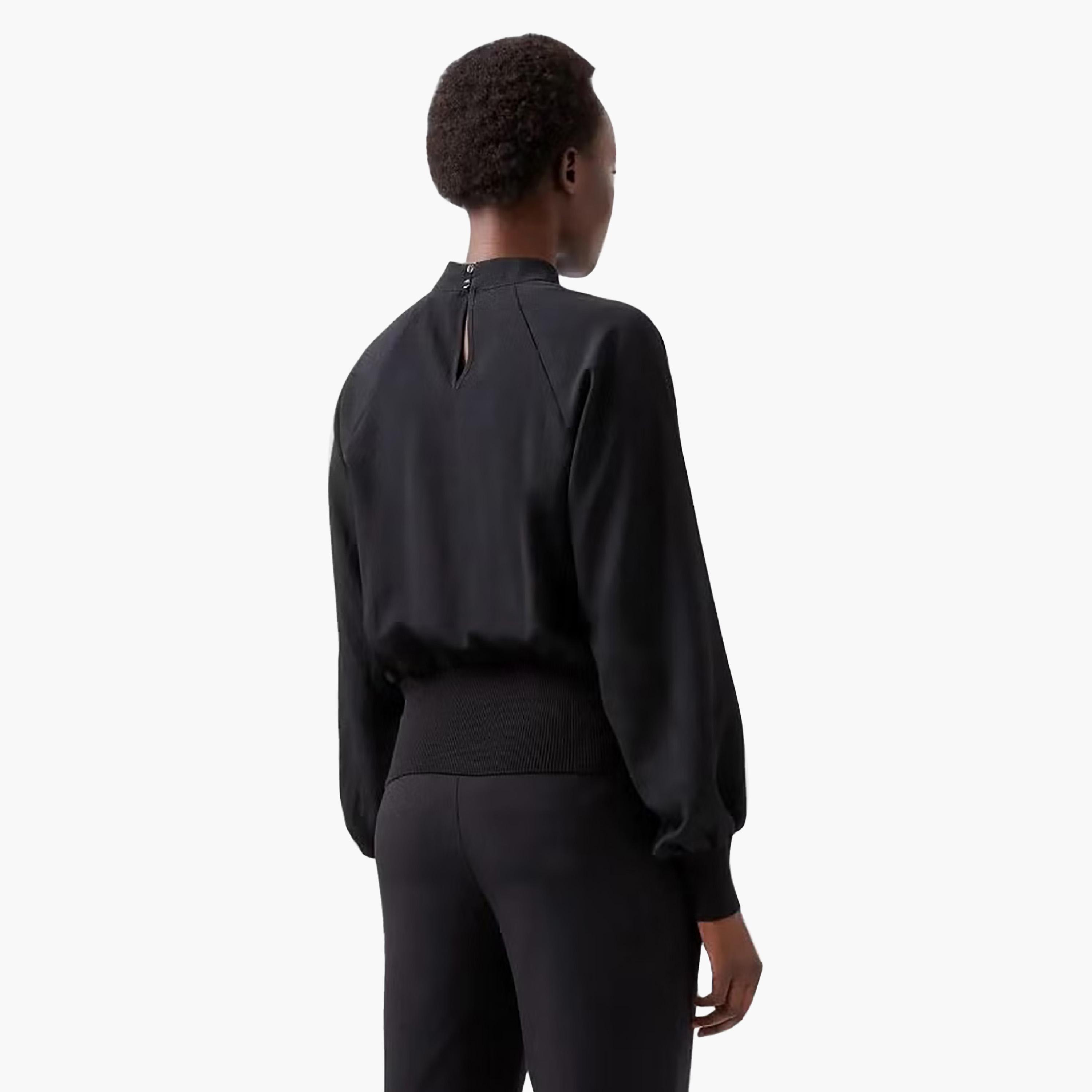 French Connection Black Mock Neck Women's Top-women-clothing-shirtsandblouses-blouses-image-3