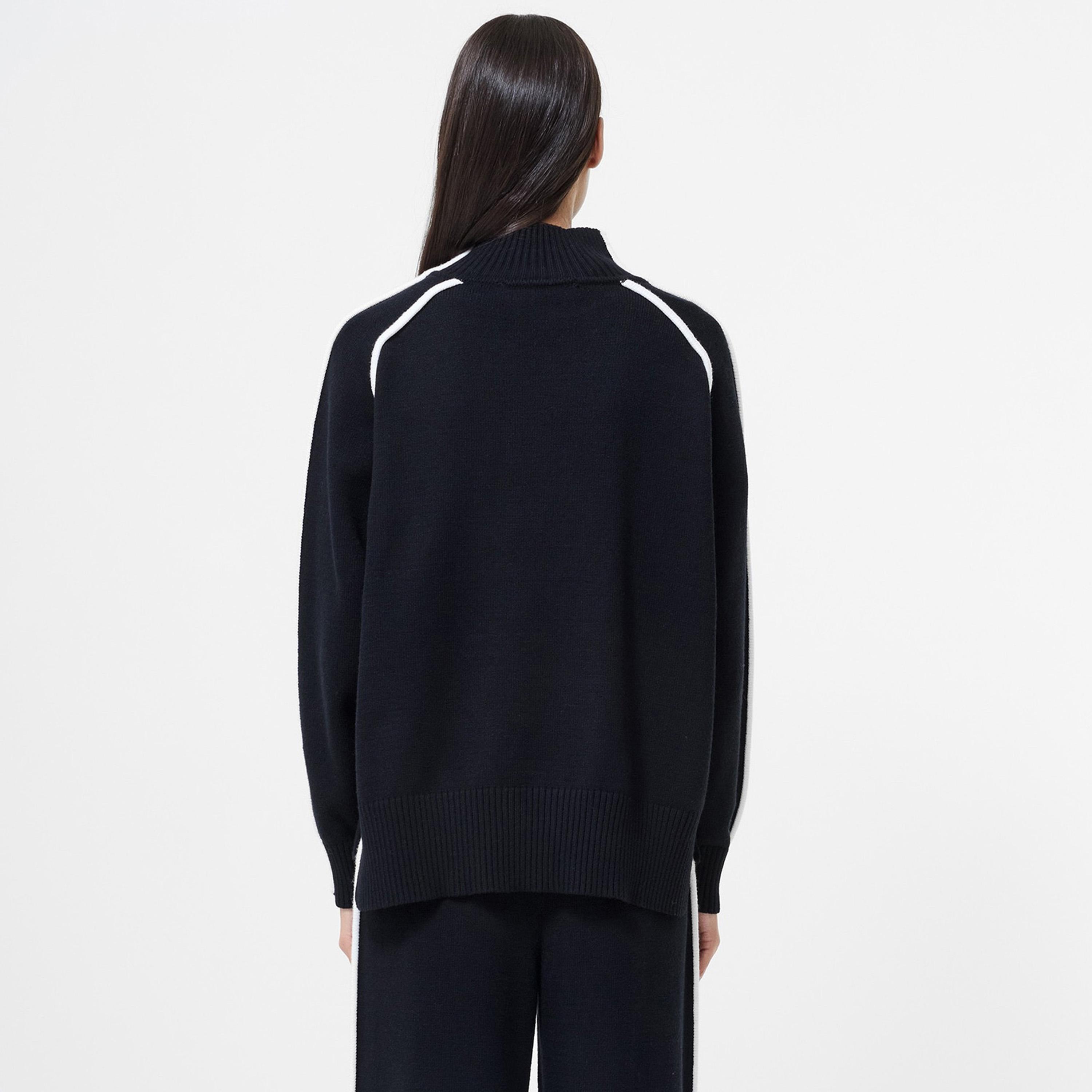 French Connection Contrast Trim High Neck Raglan Sleeves Women's Sweater-women-winterwear-cardigansandjumpers-jumpers-image-3