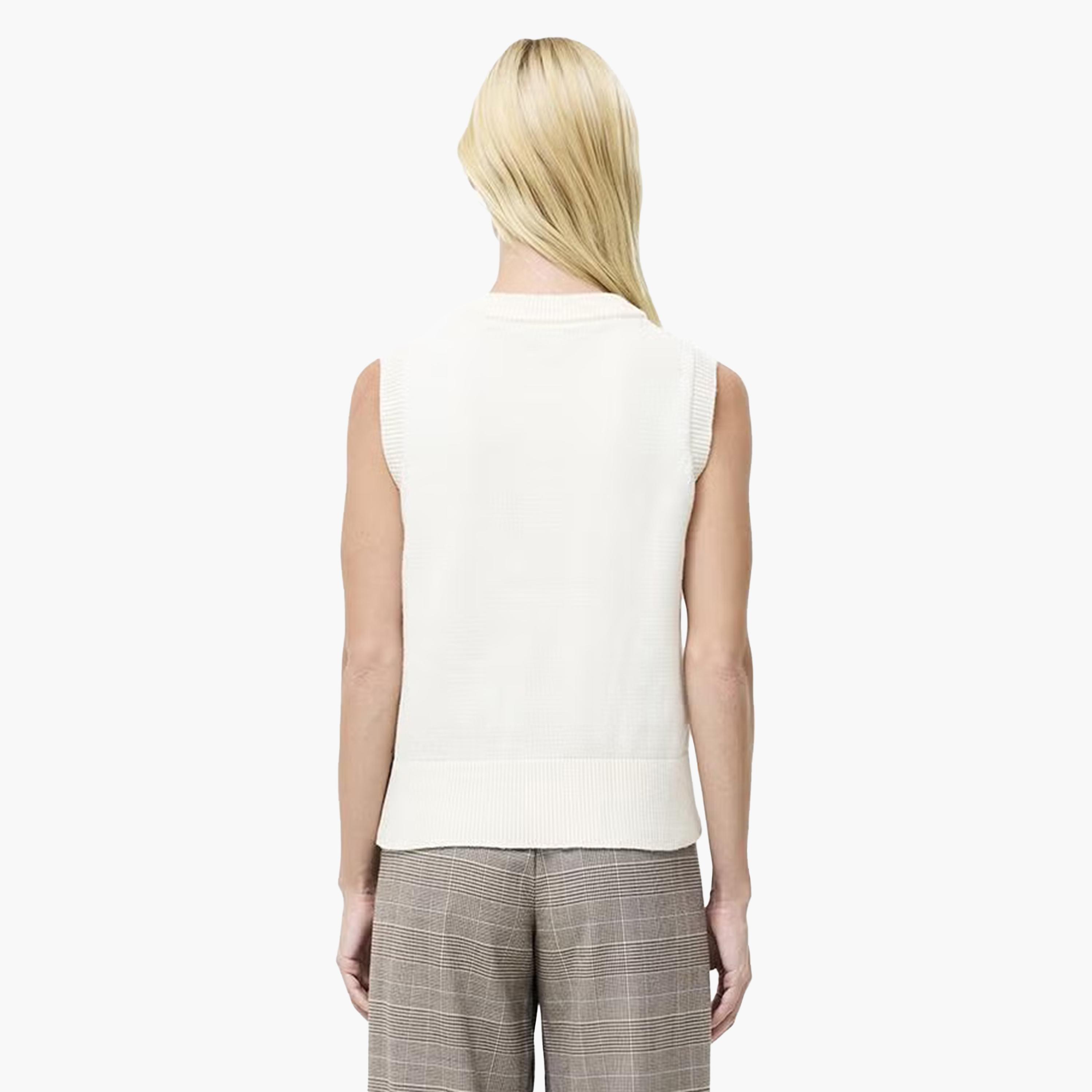 French Connection Cream Cable Knitted Women's Sweater Vest-women-winterwear-cardigansandjumpers-jumpers-image-3
