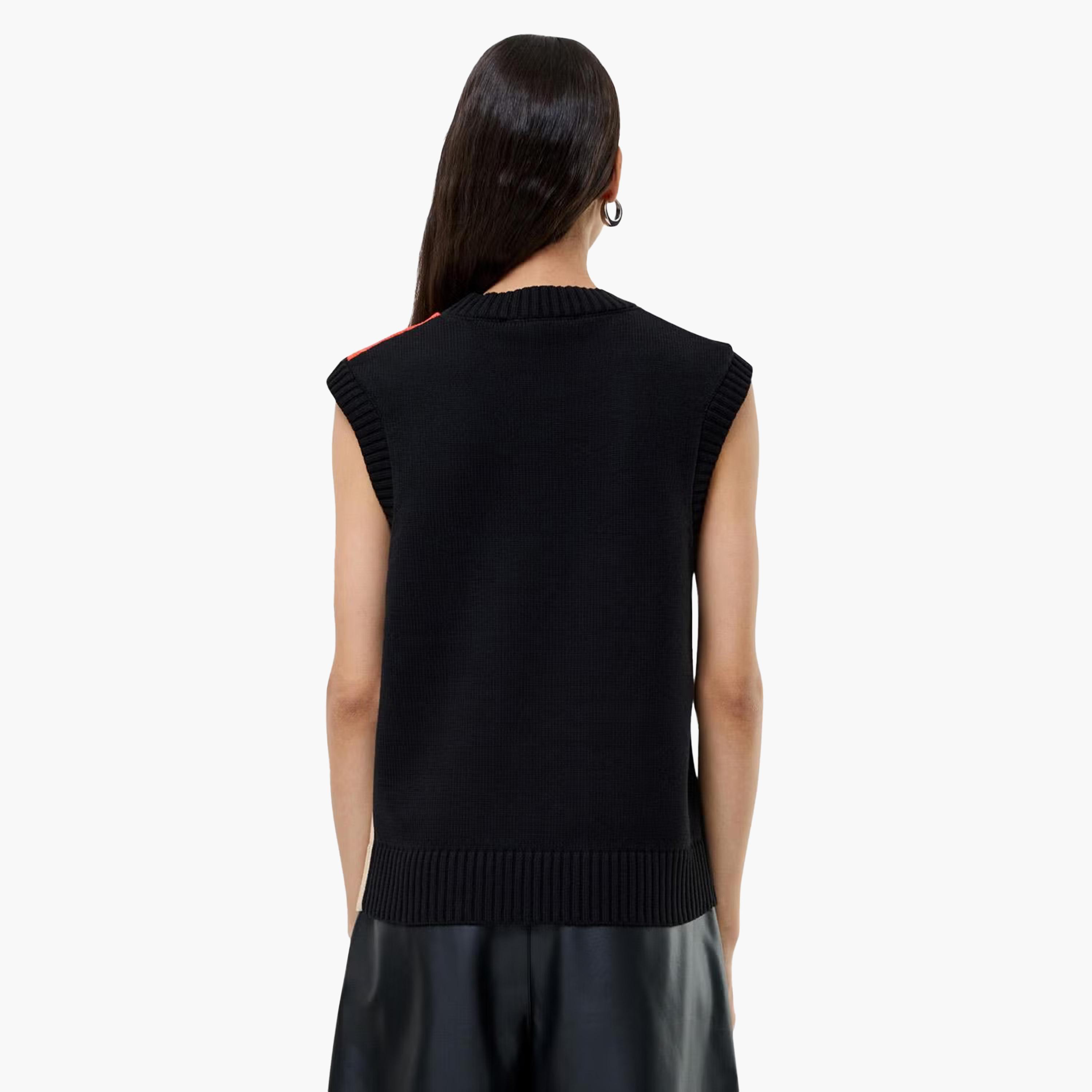 French Connection Black Color-Blocked Women's Sweater Vest-women-winterwear-cardigansandjumpers-jumpers-image-3
