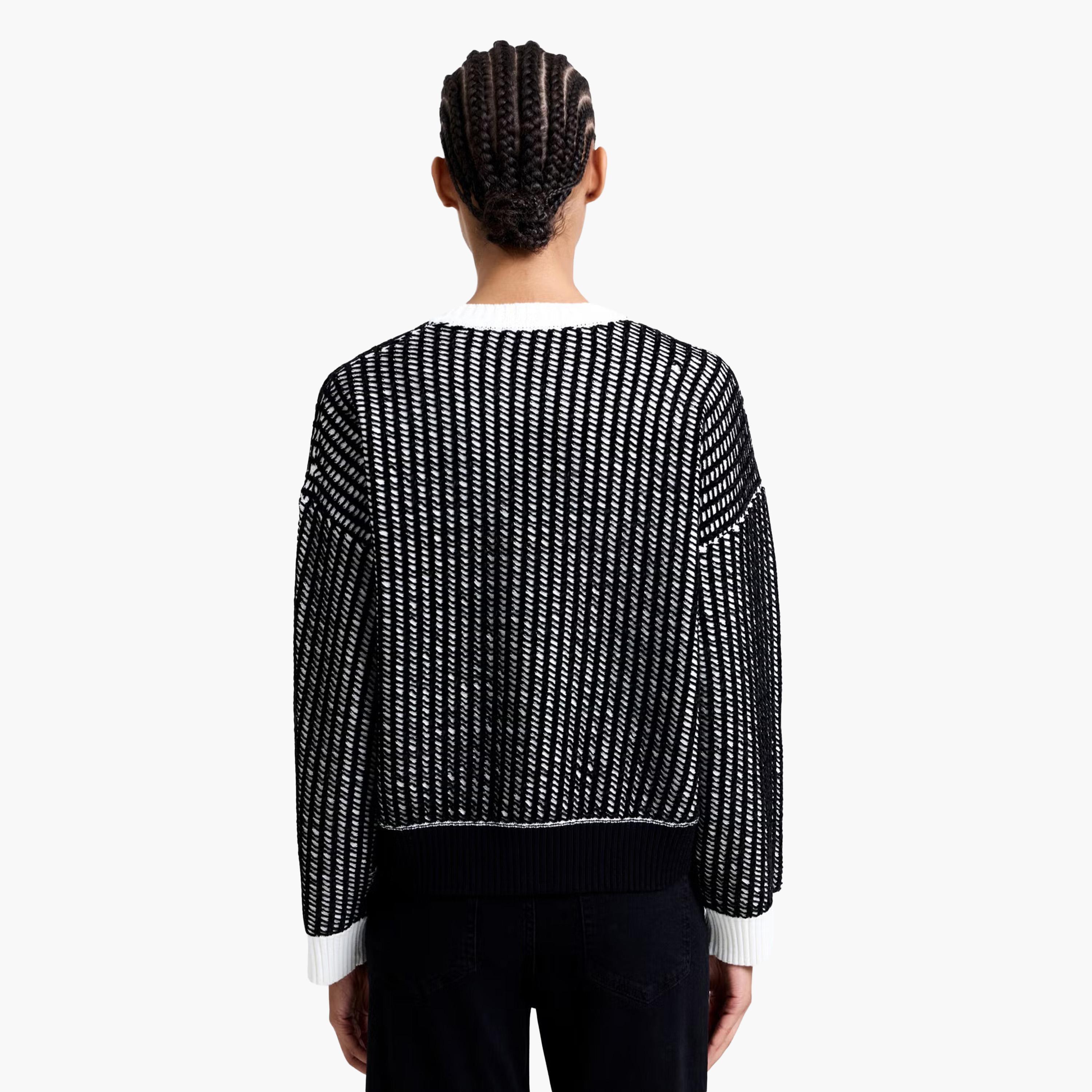 French Connection Black Knitted Dropped Sleeves Women's Sweater-women-winterwear-cardigansandjumpers-jumpers-image-3