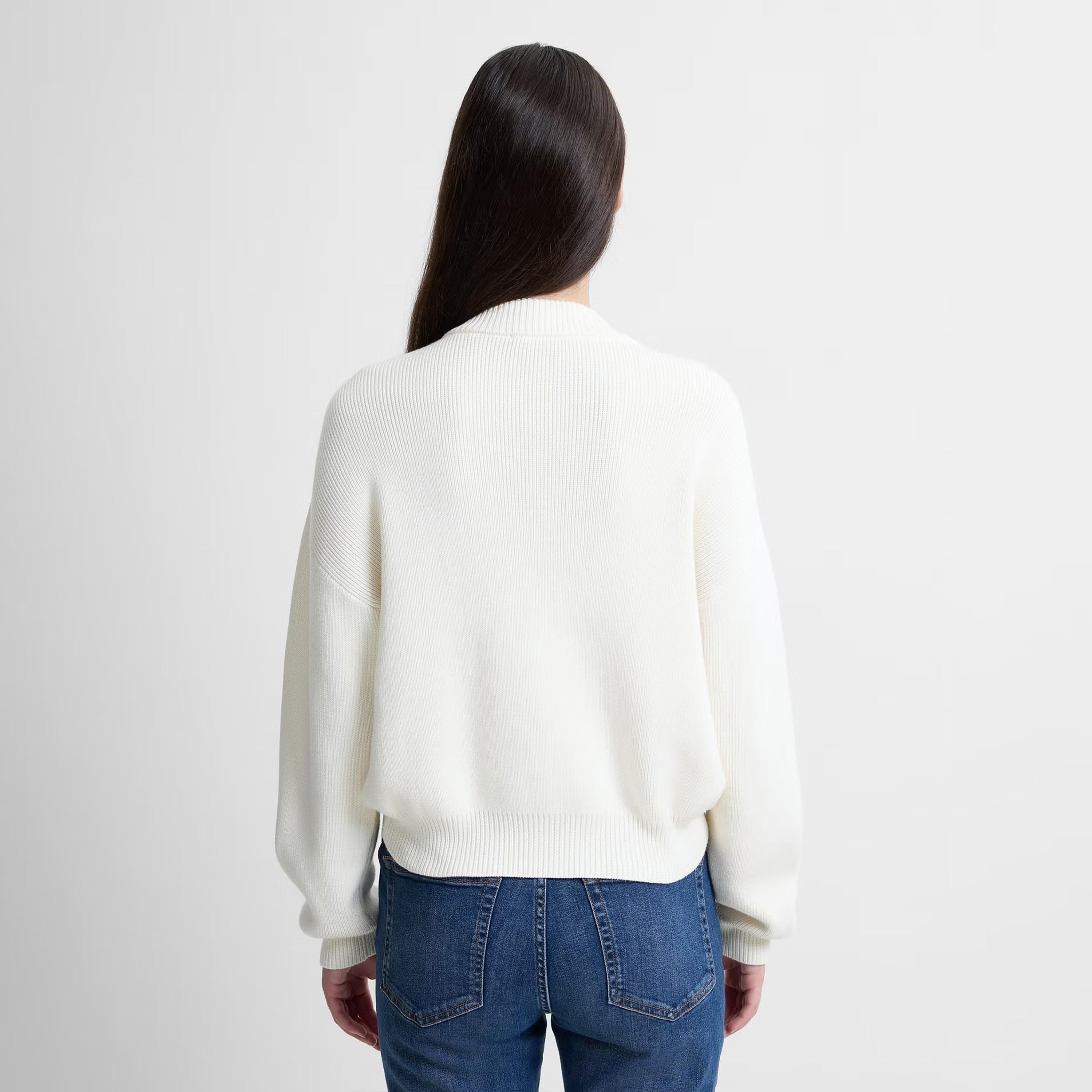 كارديجان حريمي قطن بنسيج مضلع وأكتاف ساقطة من فرينش كونكشن-women-winterwear-cardigansandjumpers-cardigans-image-3