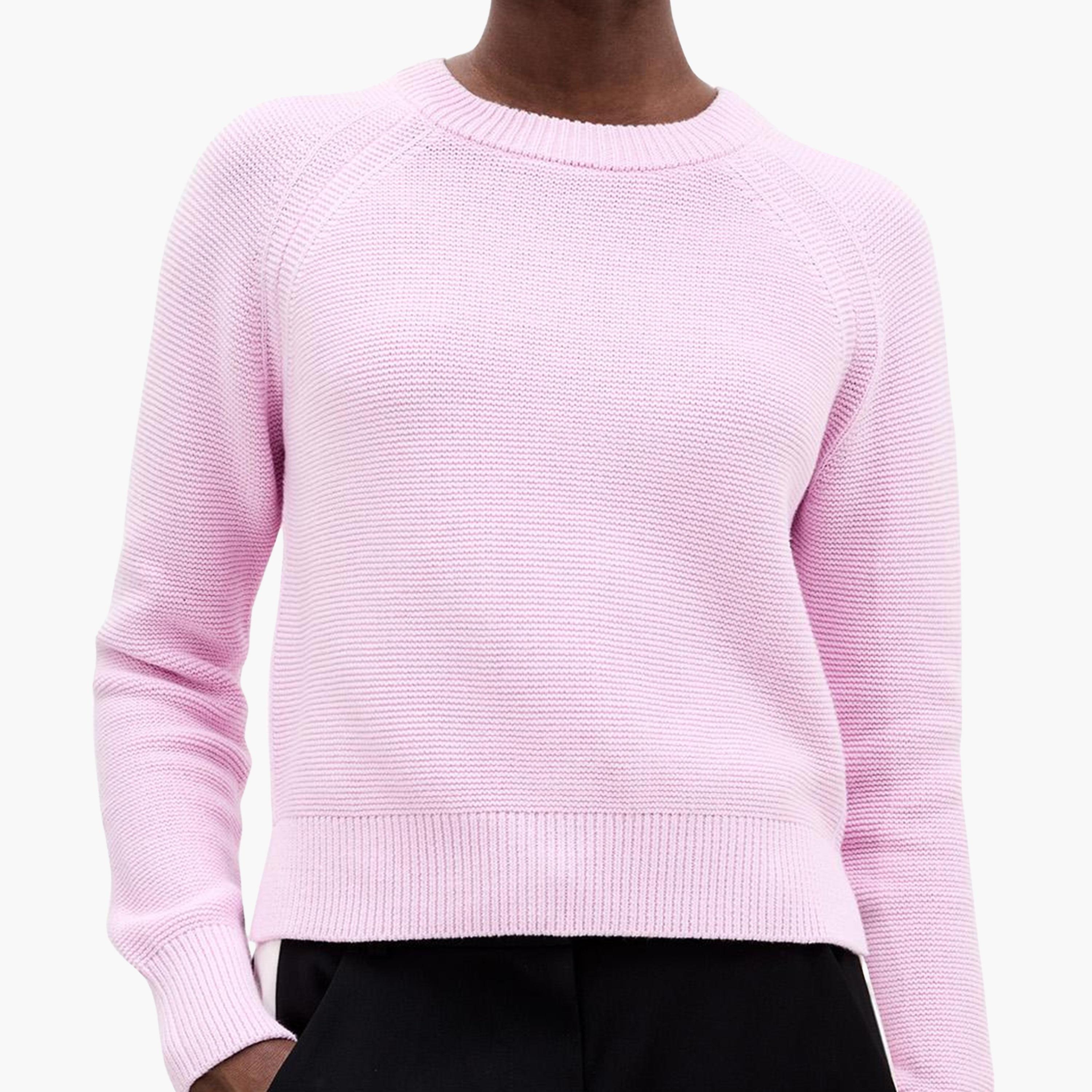 بلوفر قطن محبوك حريمي بأكمام راجلان باللون الوردي من فرينش كونكشن-women-winterwear-cardigansandjumpers-jumpers-image-5