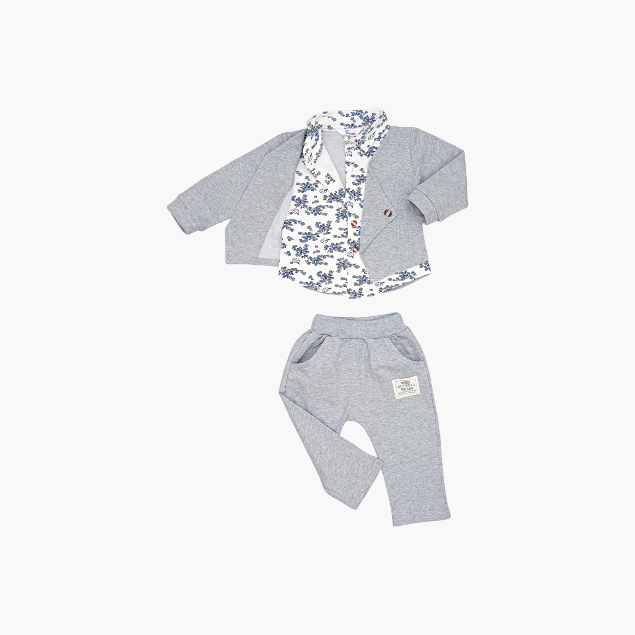 طقم قميص وسترة وبنطال بنقشة أزهار من قطعتين من بيبيكلو-boys-clothing-setsandcoords-image-3