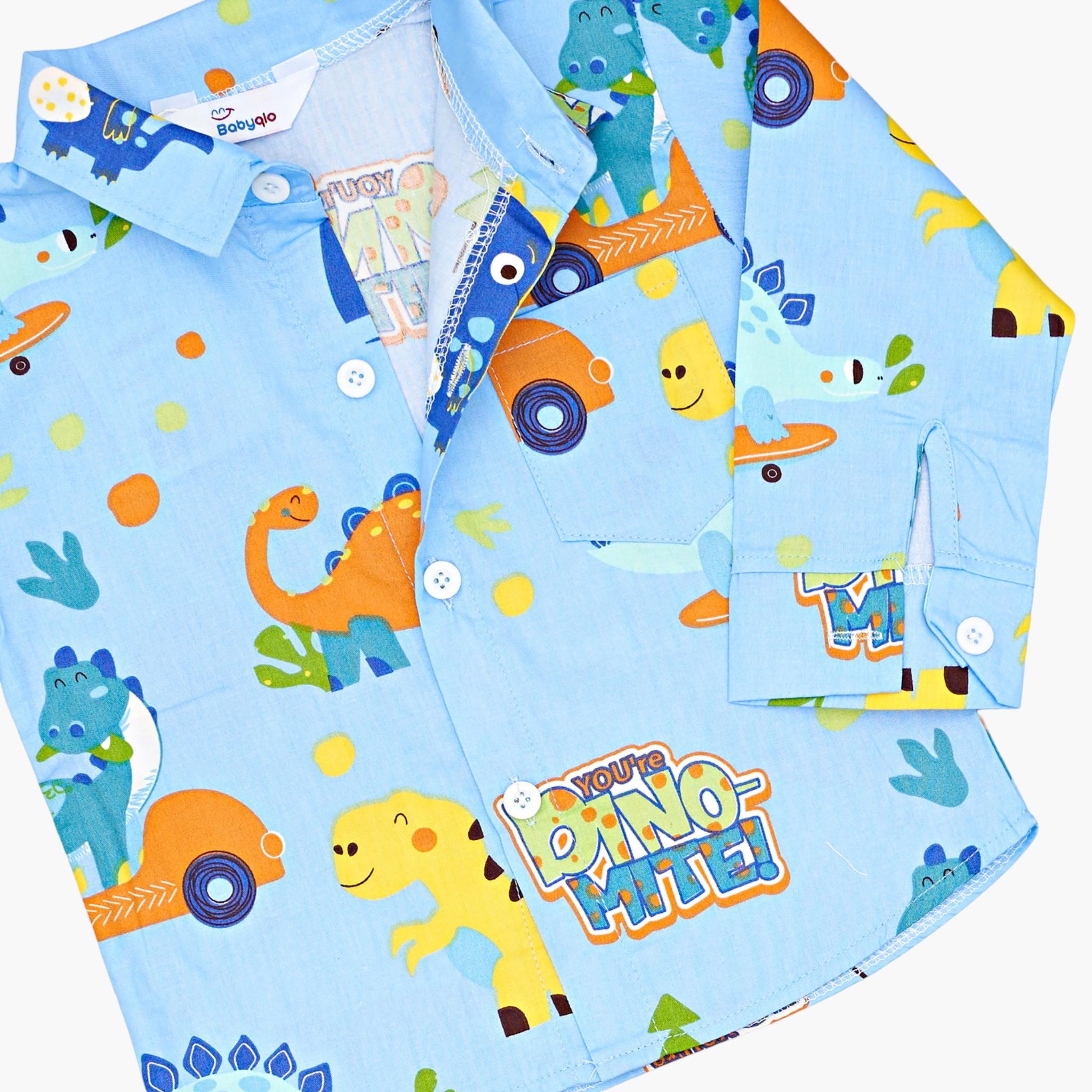 Babyqlo 2-Piece Dinosaur Printed Shirt and Pants Set-boys-clothing-setsandcoords-image-6