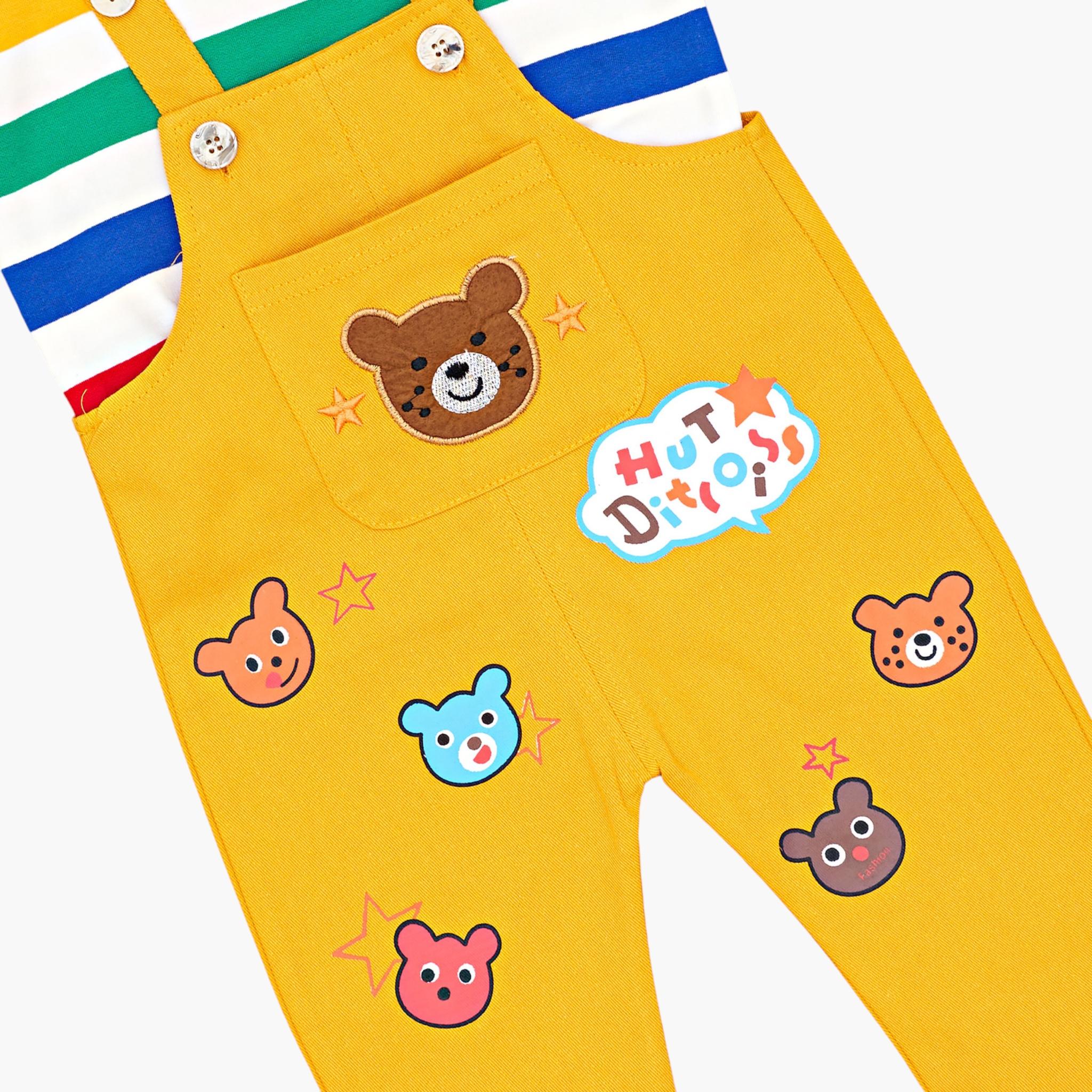 Babyqlo 2-Piece Printed Stripes Sweatshirt and Dungarees Set-boys-clothing-setsandcoords-image-5