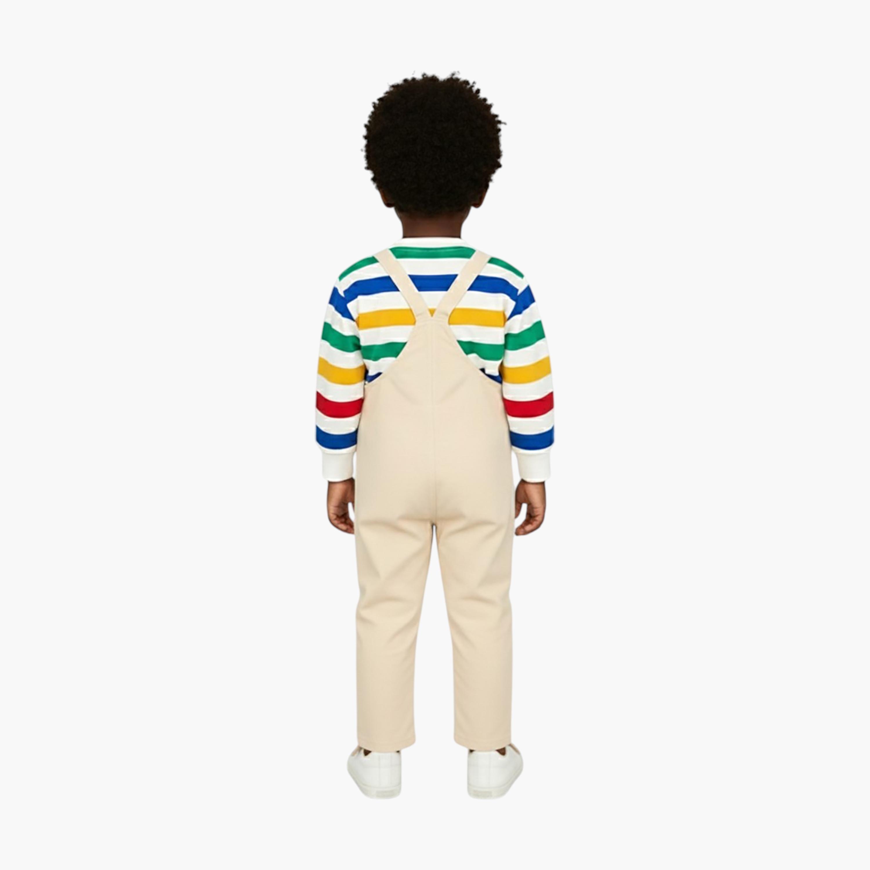 Babyqlo 2-Piece Printed Stripes Sweatshirt and Dungarees Set-boys-clothing-setsandcoords-image-2