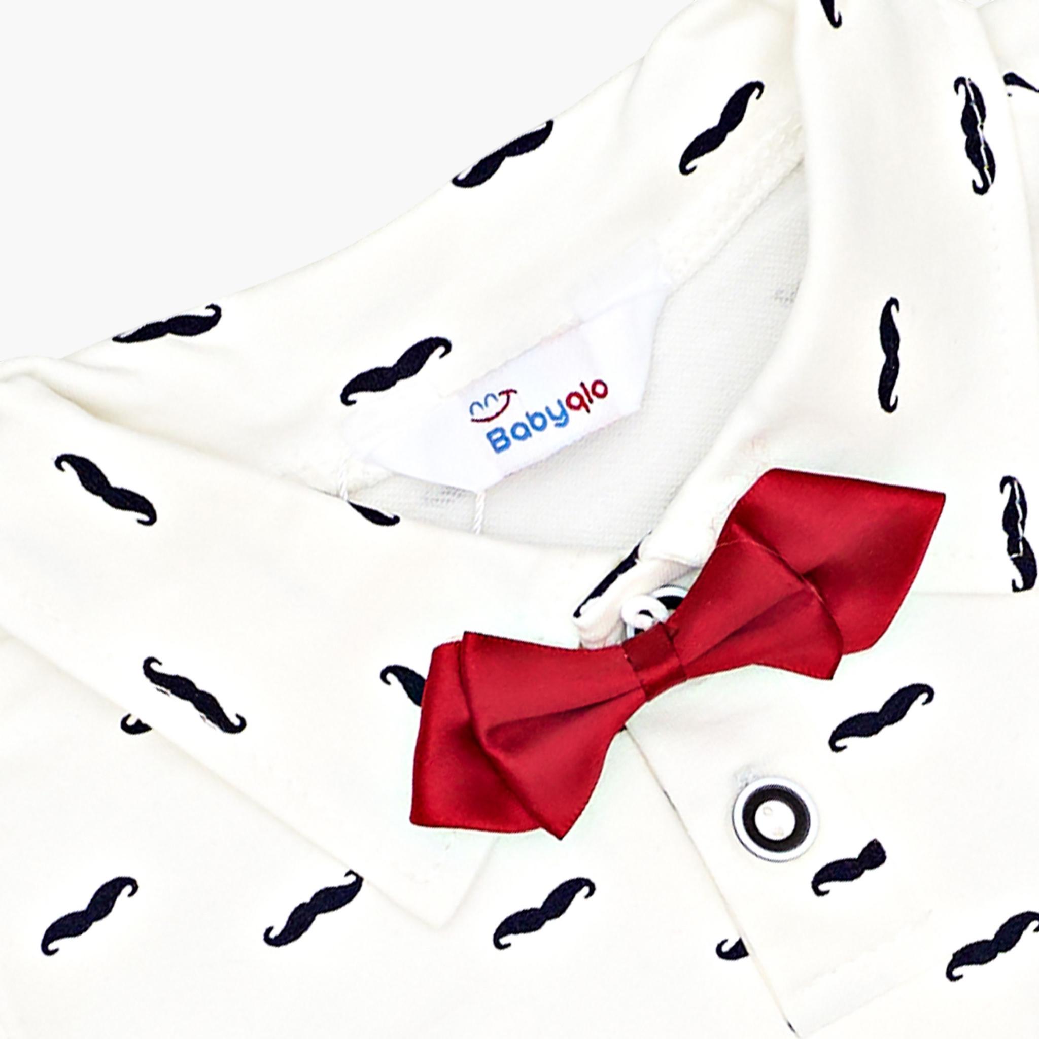 Babyqlo 3-Piece Striped Waistcoat, Mustache Printed Polo and Pants Set-boys-clothing-setsandcoords-image-5