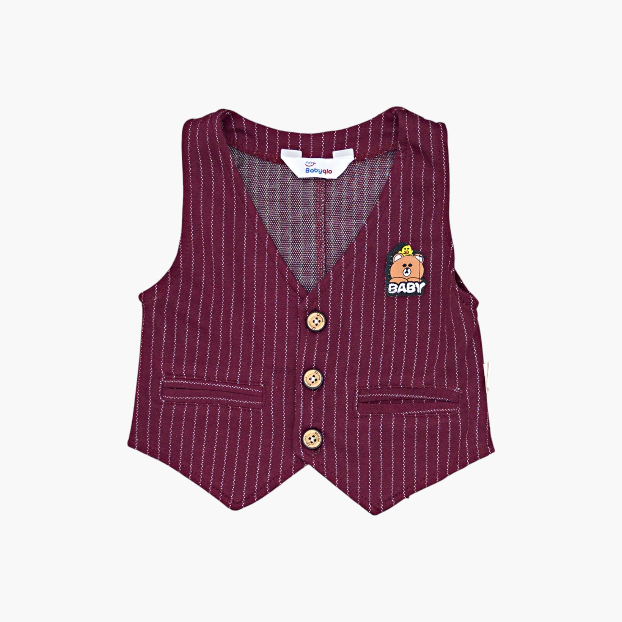 Babyqlo 3-Piece Striped Waistcoat, Mustache Printed Polo and Pants Set-boys-clothing-setsandcoords-image-8