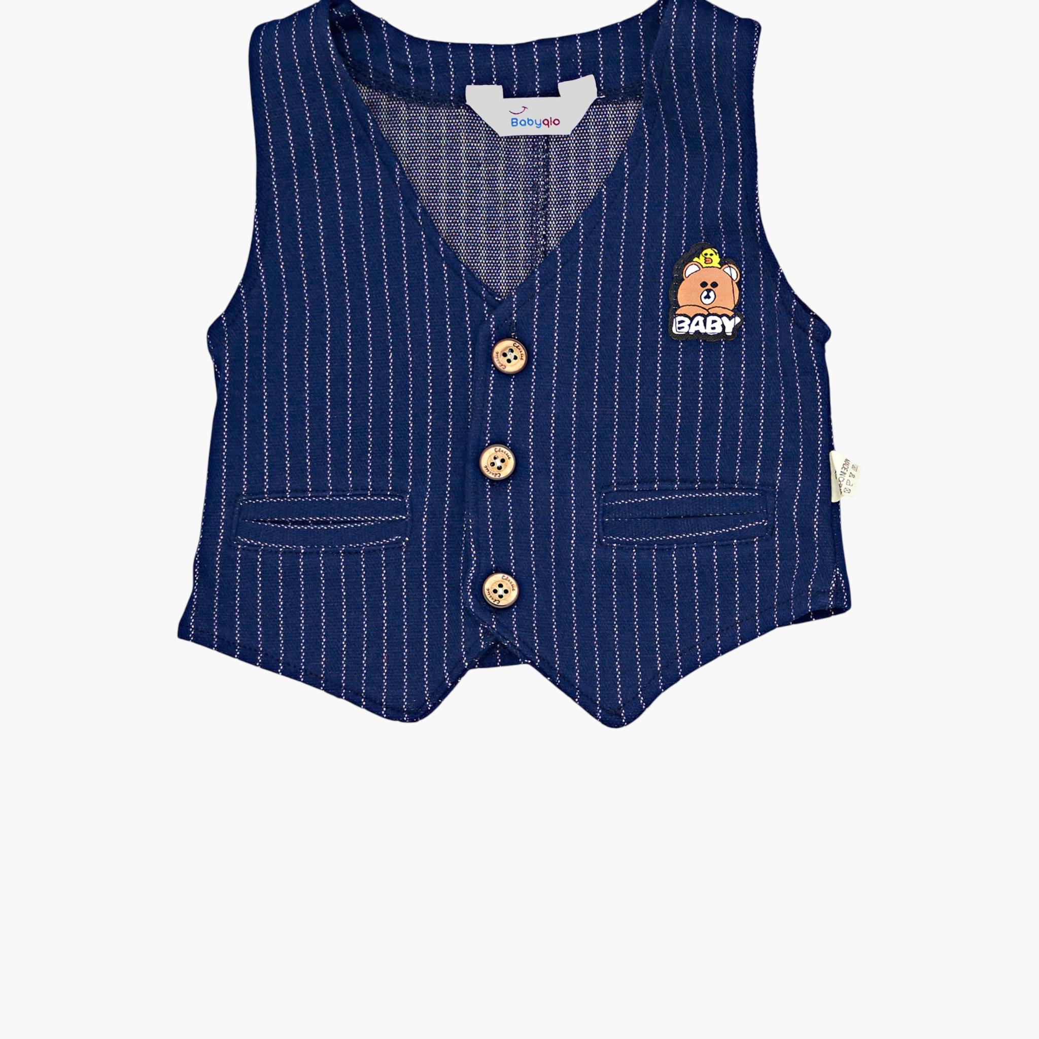 Babyqlo 3-Piece Striped Waistcoat, Mustache Printed Polo and Pants Set-boys-clothing-setsandcoords-image-7