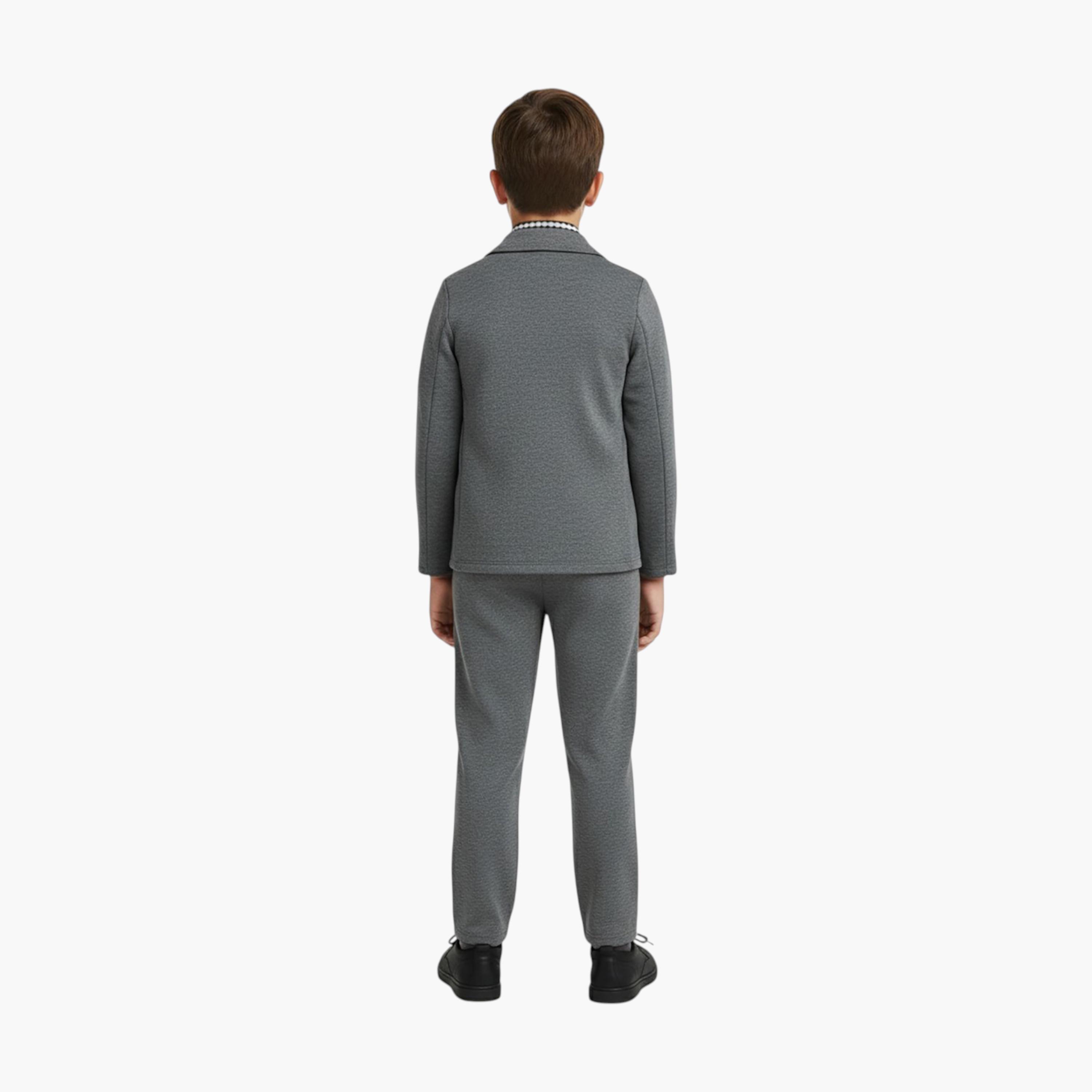 Babyqlo 3-Piece Check Shirt with Blazer and Pants Set-boys-clothing-setsandcoords-image-2