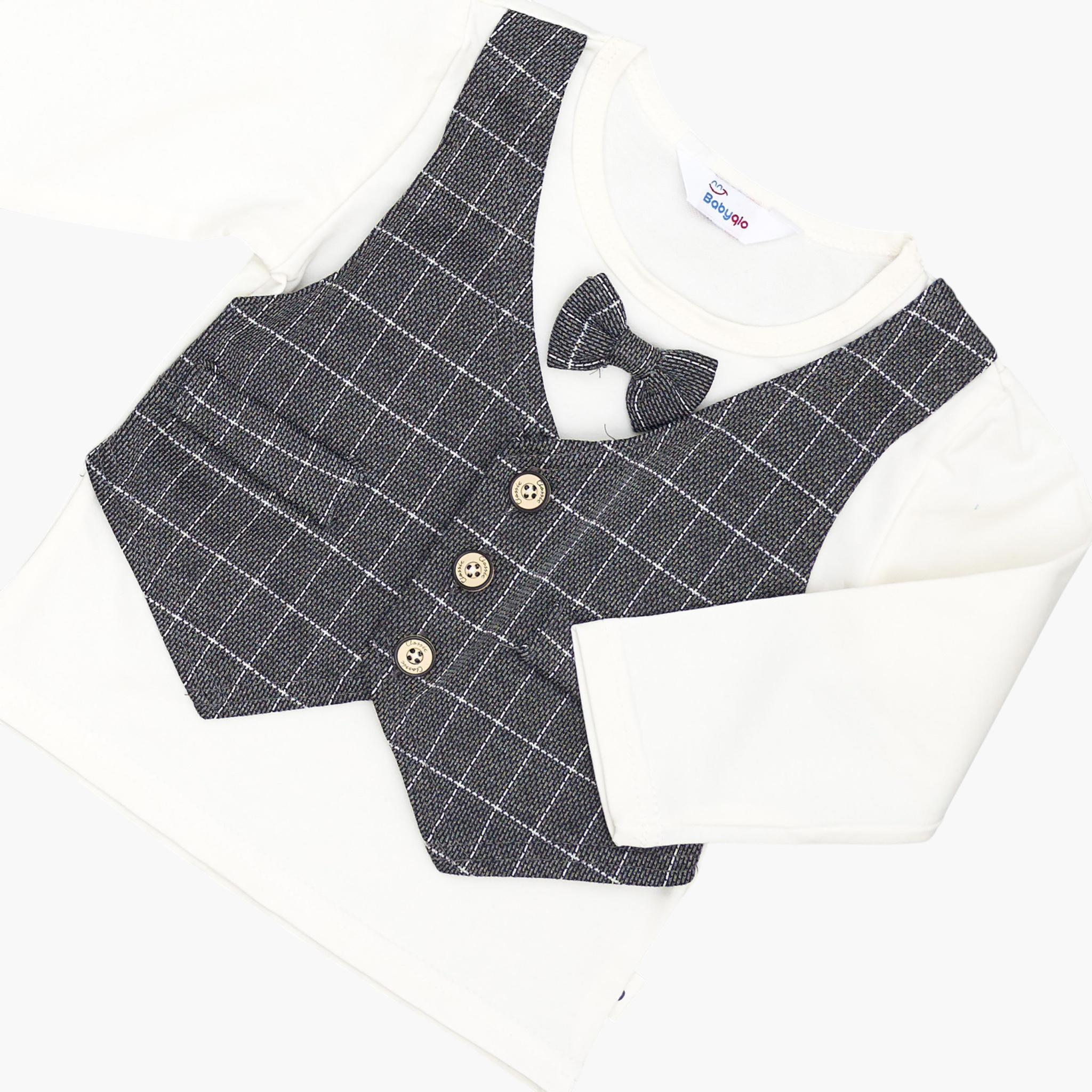Babyqlo 4-Piece Grid Blazer, Shirt, Waistcoat and Pants Set-boys-clothing-setsandcoords-image-4
