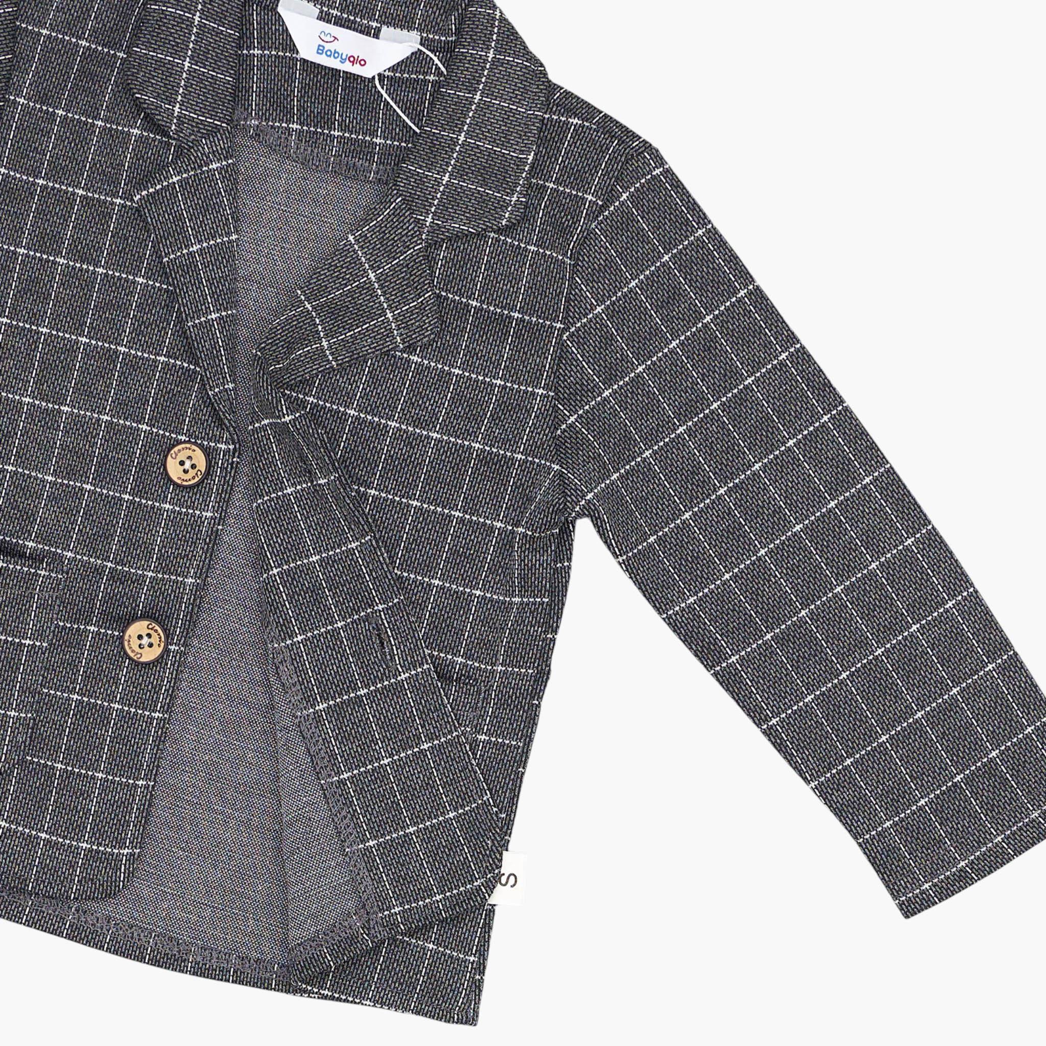 Babyqlo 4-Piece Grid Blazer, Shirt, Waistcoat and Pants Set-boys-clothing-setsandcoords-image-6