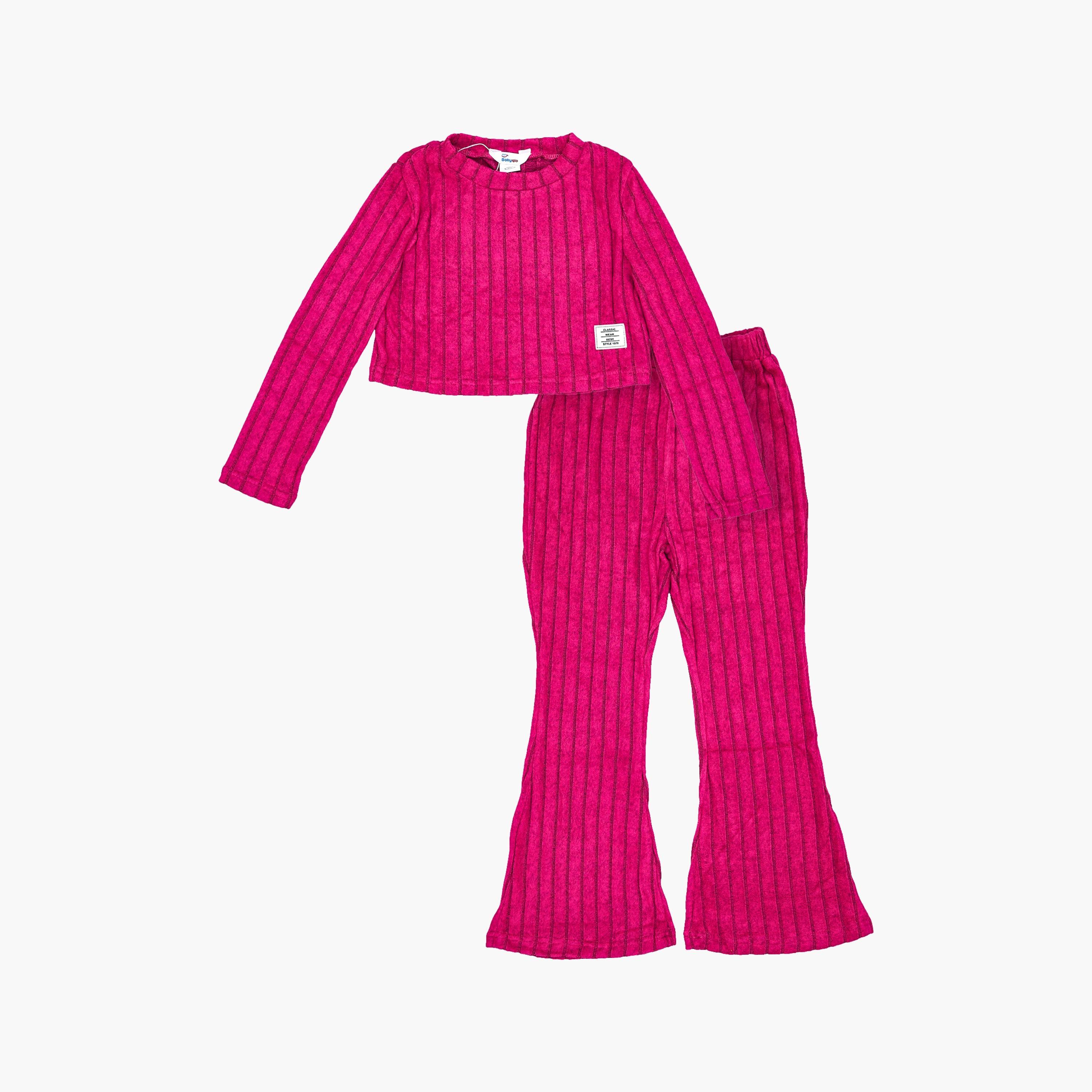 Babyqlo 2-Piece Ribbed and Flared Co-Ord Set-girls-clothing-setsandcoords-image-1