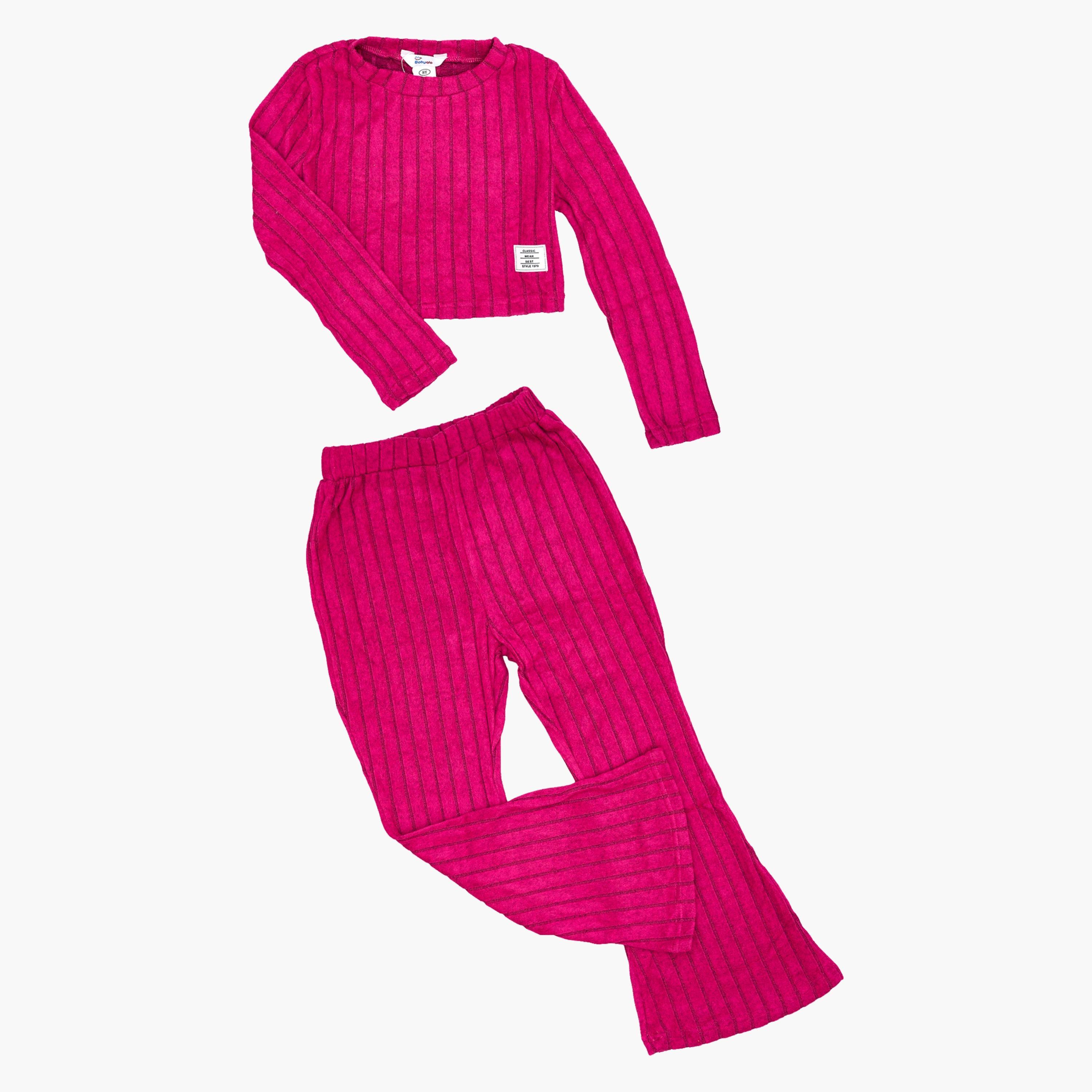 Babyqlo 2-Piece Ribbed and Flared Co-Ord Set-girls-clothing-setsandcoords-image-3