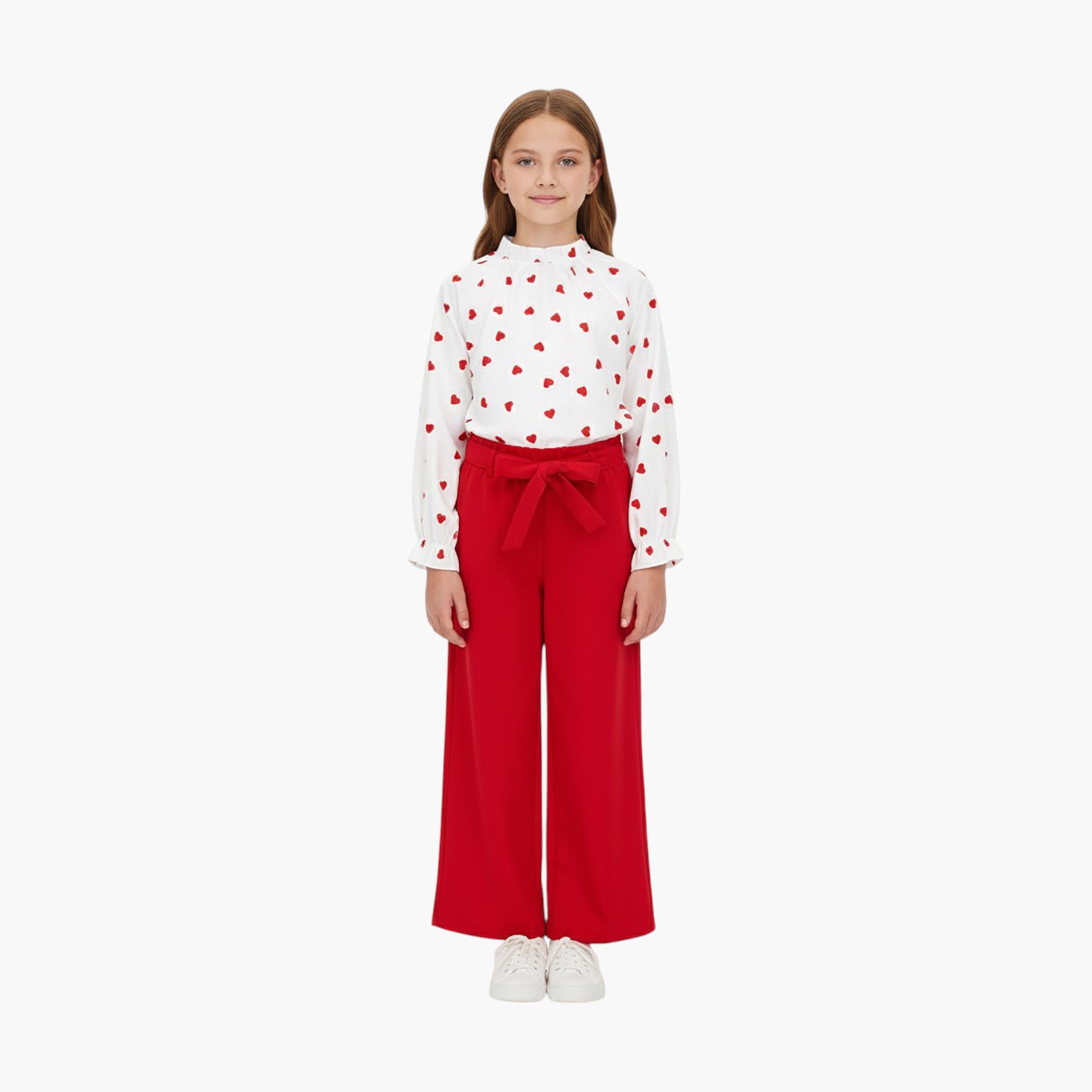 توب من قطعتين بطبعة قلب مع عقدة من بيبيكلو-girls-clothing-setsandcoords-image-1