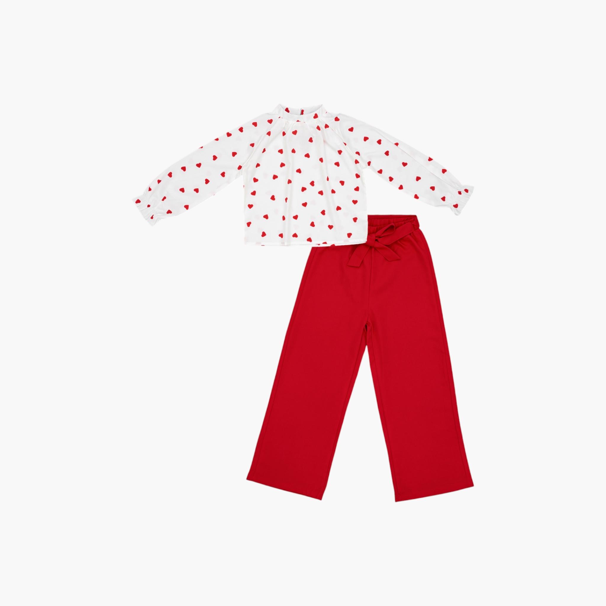توب من قطعتين بطبعة قلب مع عقدة من بيبيكلو-girls-clothing-setsandcoords-image-3