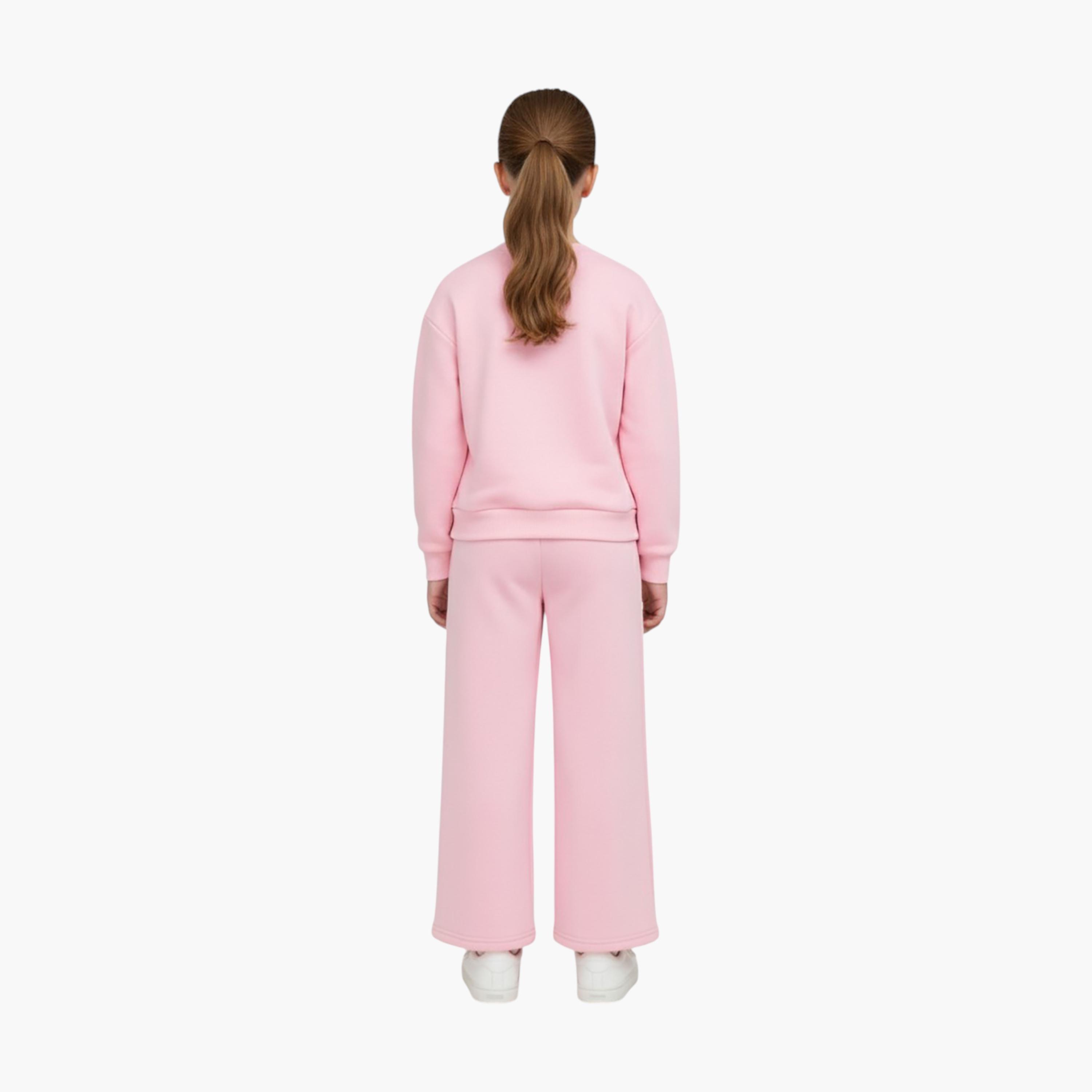 Babyqlo 2-Piece Heart Glitter Embellished Sweatshirt with Flared Track Pants Set-girls-clothing-setsandcoords-image-2