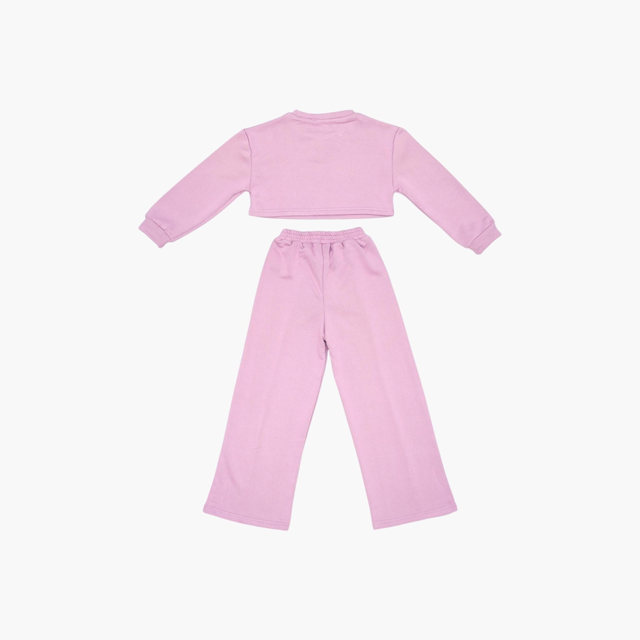 Babyqlo 2-Piece Cropped Sweatshirt with Flared Pants-girls-clothing-setsandcoords-image-5