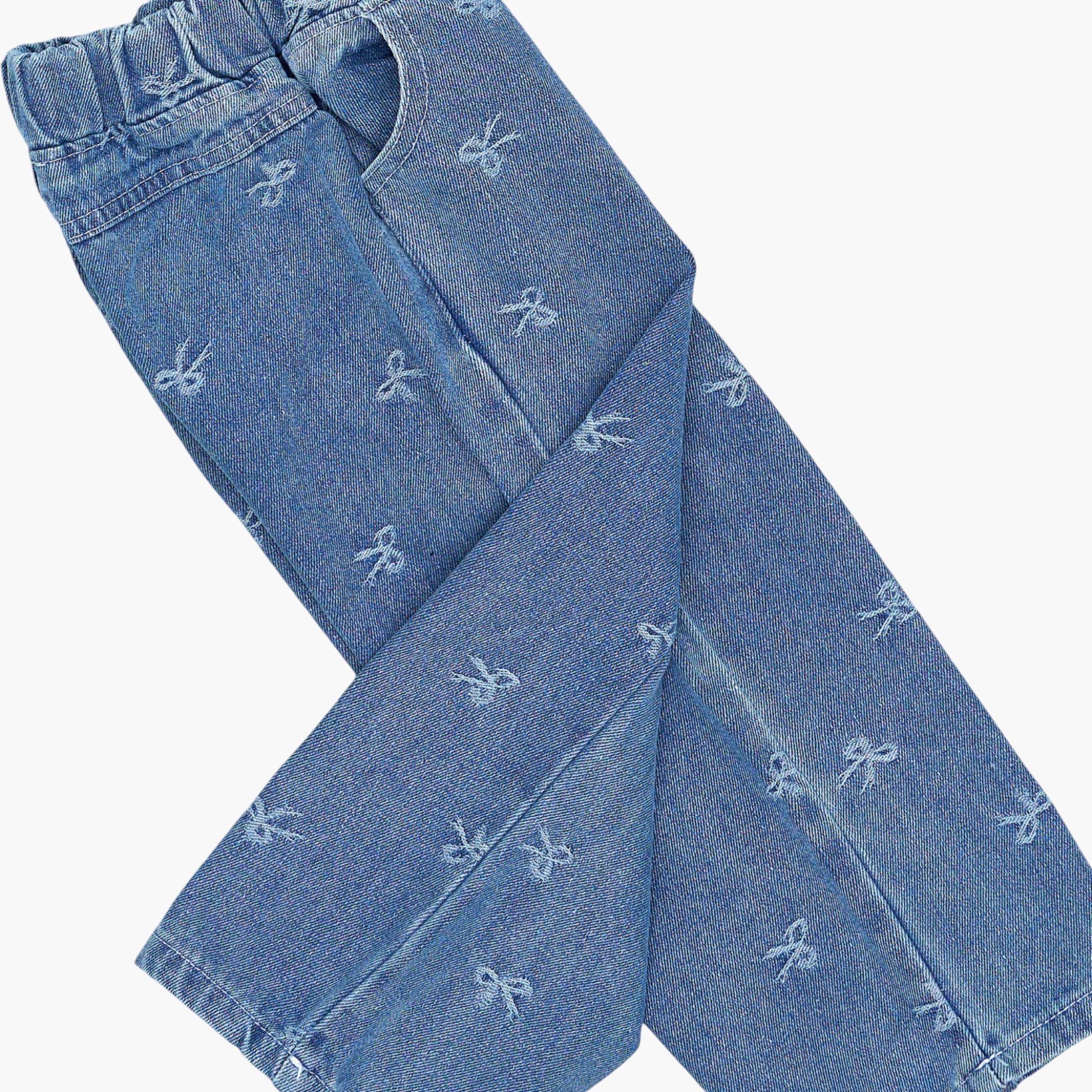 توب من قطعتين بطبعة فراشات مع بنطال جينز من بيبيكلو-girls-clothing-setsandcoords-image-5