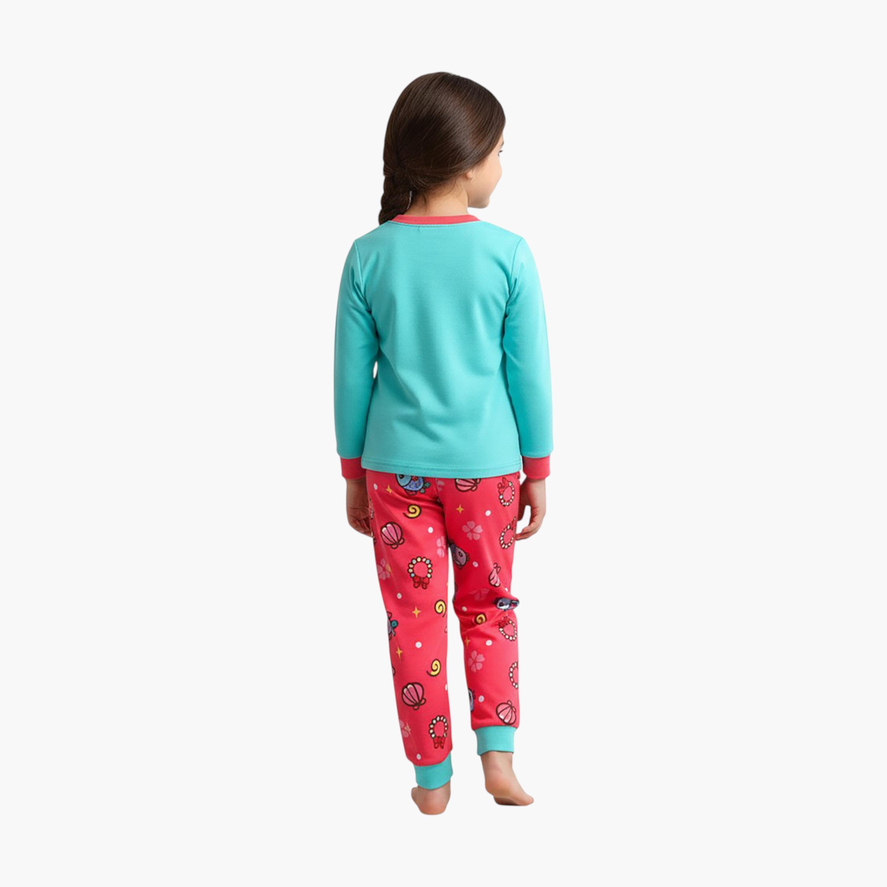 Babyqlo 2-Piece Mermaid Printed Glow in the Dark Pyjama Set-girls-clothing-setsandcoords-image-3