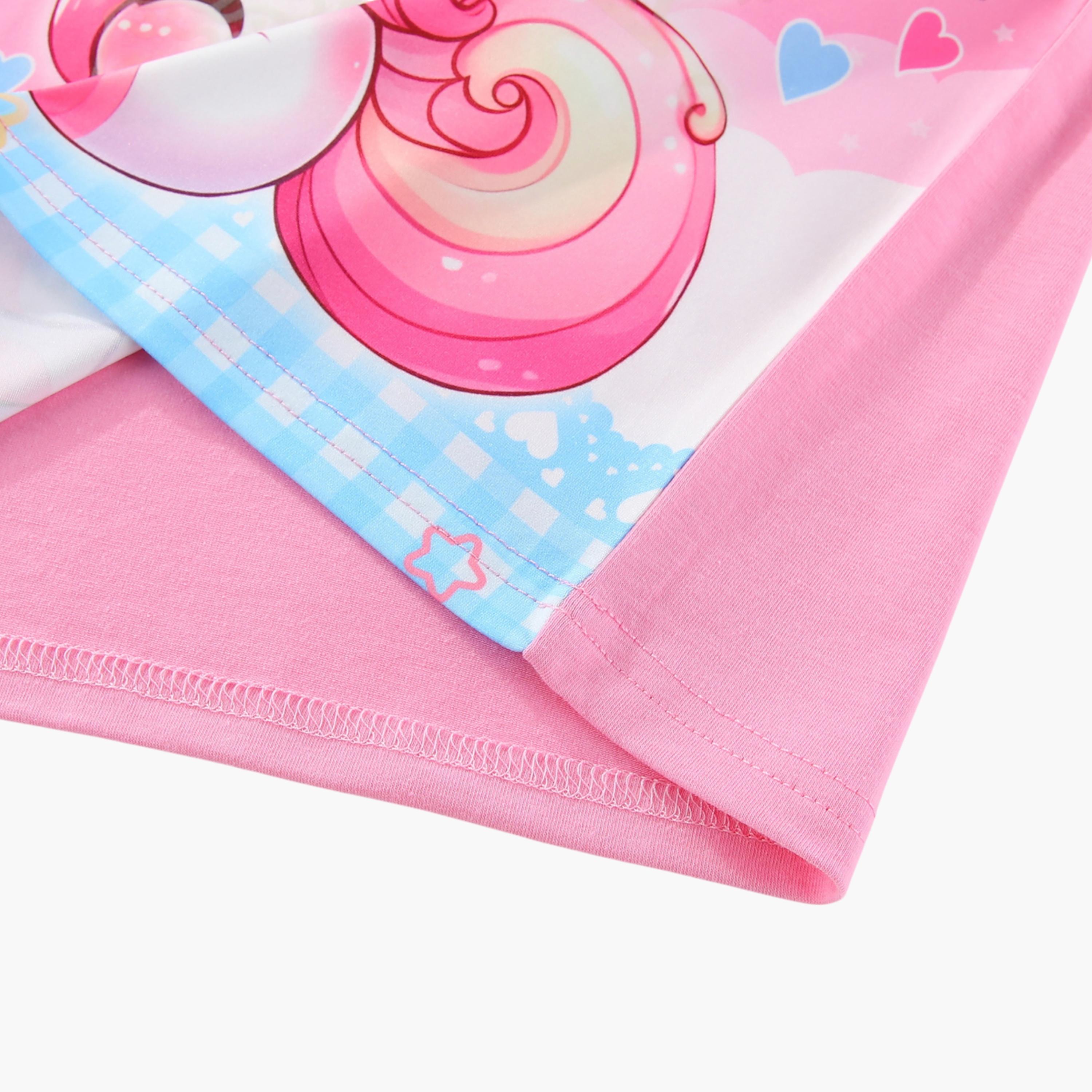 Babyqlo 2-Piece Unicorn Printed Glow in the Dark Pyjama Set-girls-clothing-setsandcoords-image-10