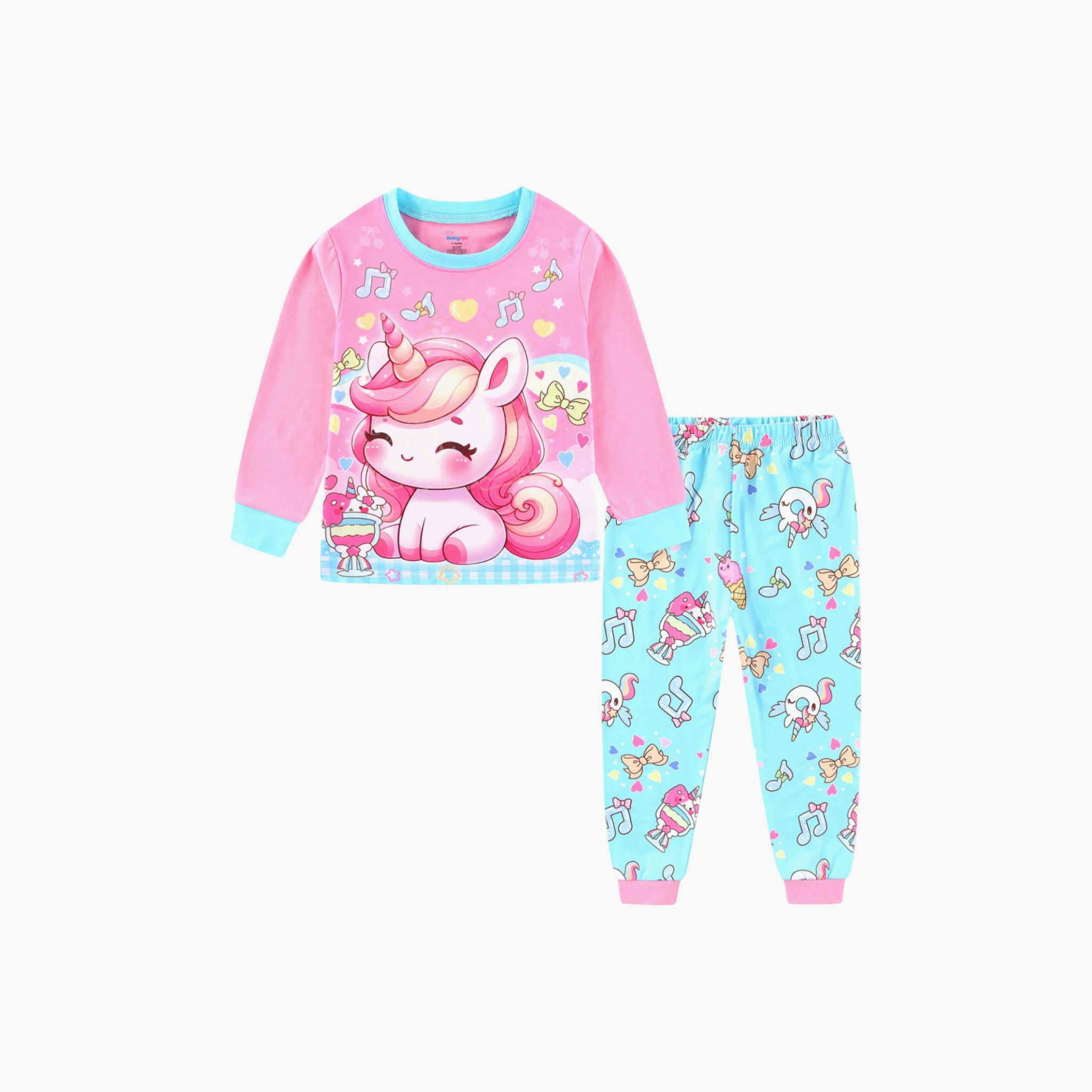 Babyqlo 2-Piece Unicorn Printed Glow in the Dark Pyjama Set-girls-clothing-setsandcoords-image-4