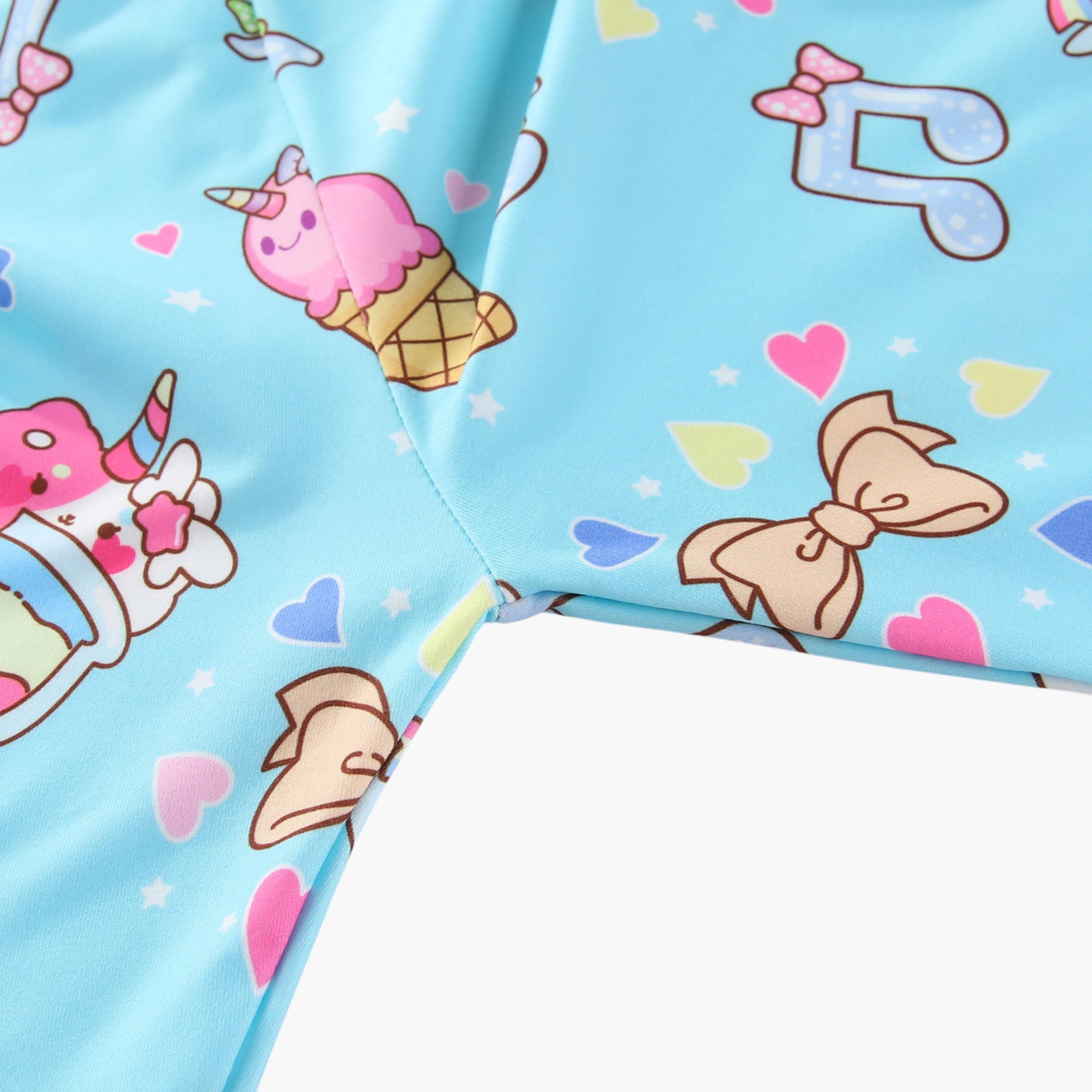 Babyqlo 2-Piece Unicorn Printed Glow in the Dark Pyjama Set-girls-clothing-setsandcoords-image-7