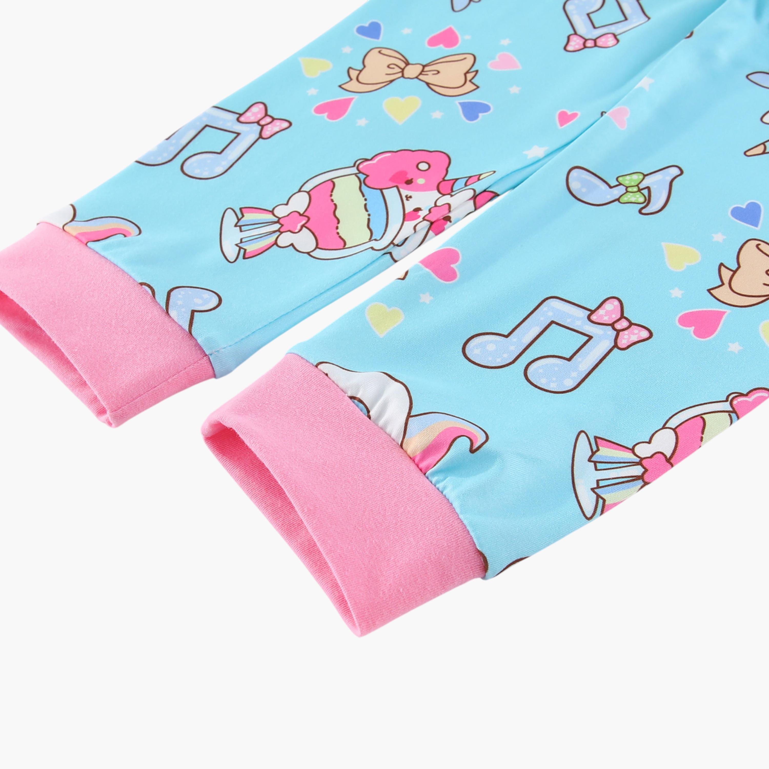 Babyqlo 2-Piece Unicorn Printed Glow in the Dark Pyjama Set-girls-clothing-setsandcoords-image-8