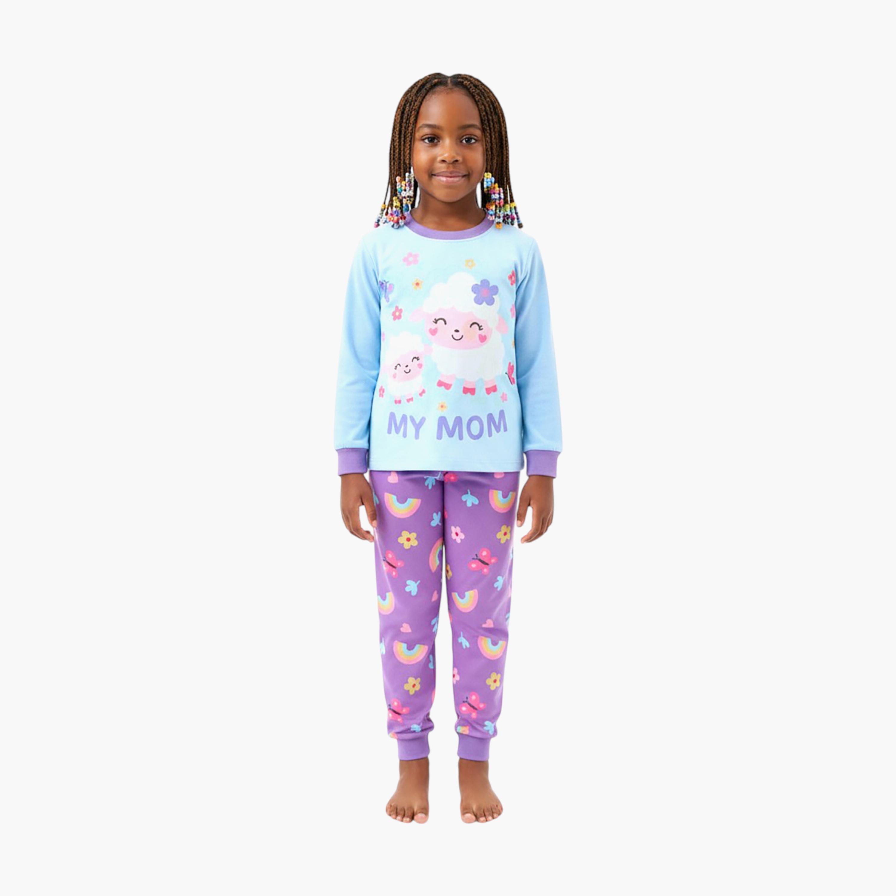 Babyqlo 2-Piece Sheep Printed Glow in the Dark Pyjama Set-girls-clothing-setsandcoords-image-2
