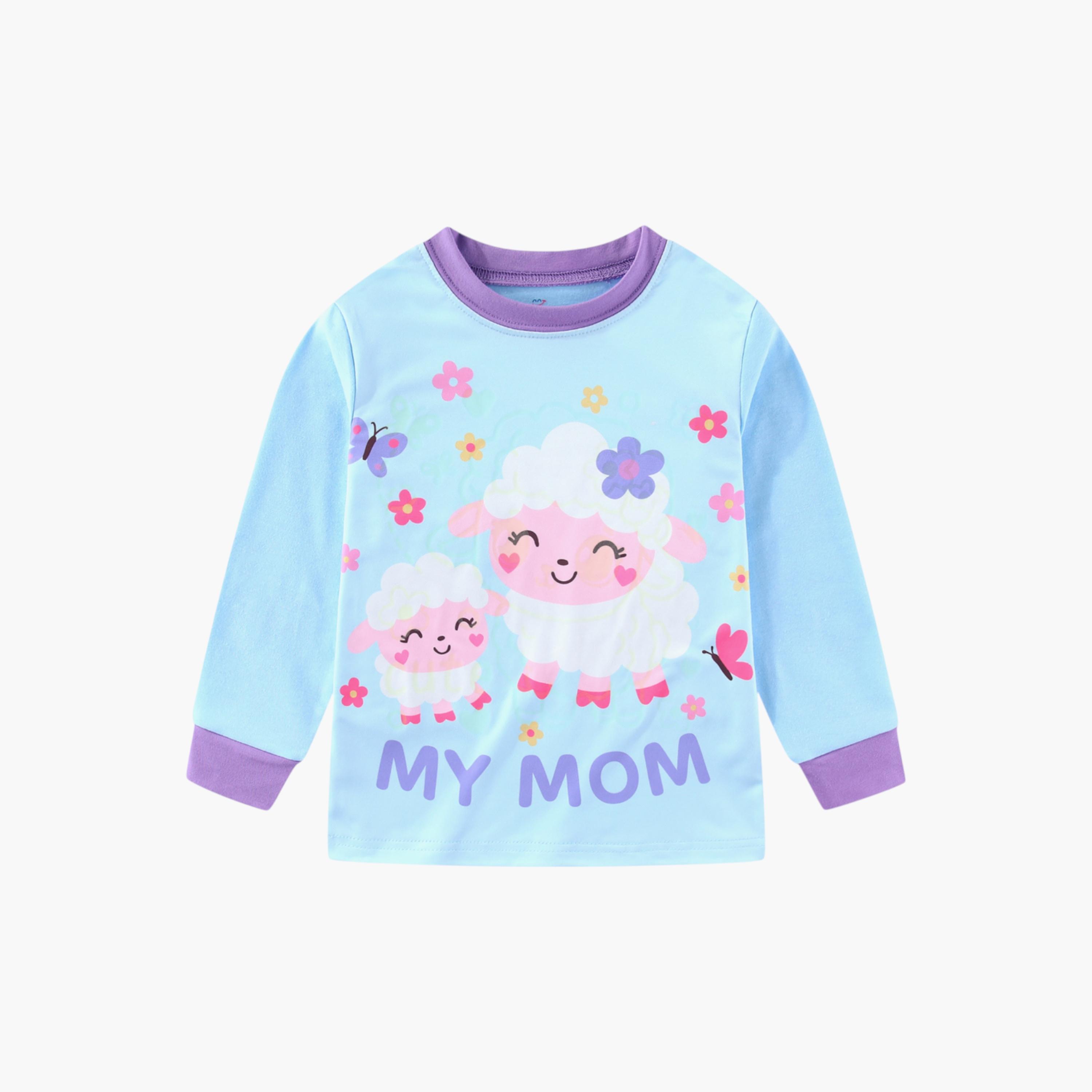 Babyqlo 2-Piece Sheep Printed Glow in the Dark Pyjama Set-girls-clothing-setsandcoords-image-5