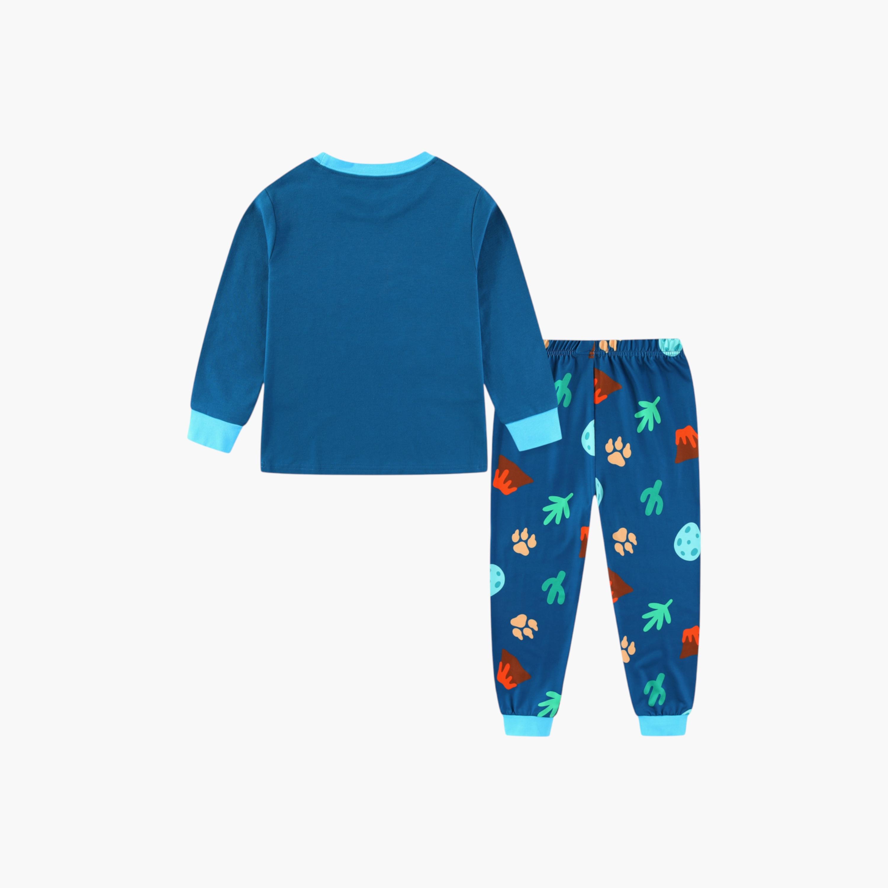 Babyqlo 2-Piece Dinosaur Printed Glow in the Dark Pyjama Set-boys-clothing-setsandcoords-image-6