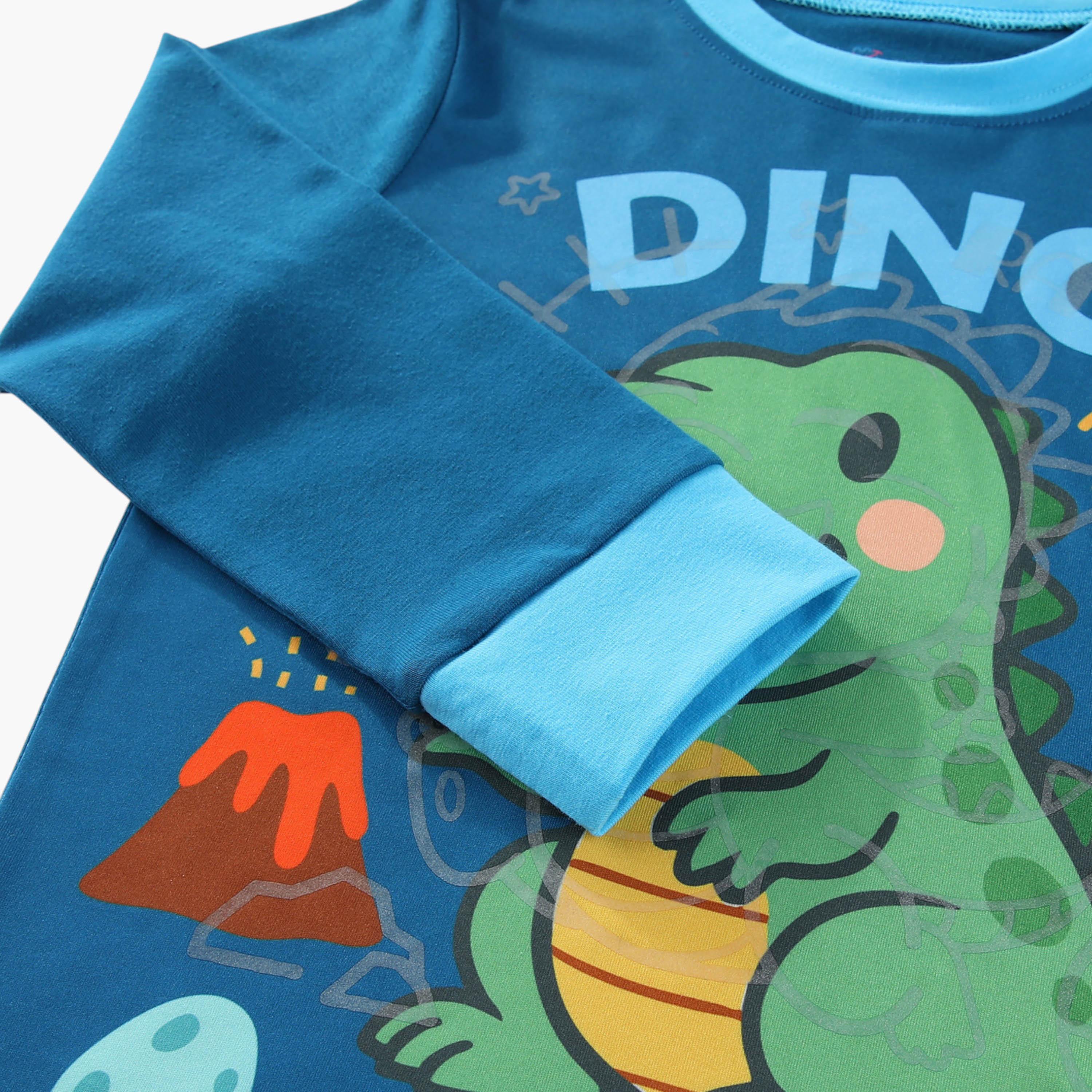 Babyqlo 2-Piece Dinosaur Printed Glow in the Dark Pyjama Set-boys-clothing-setsandcoords-image-9