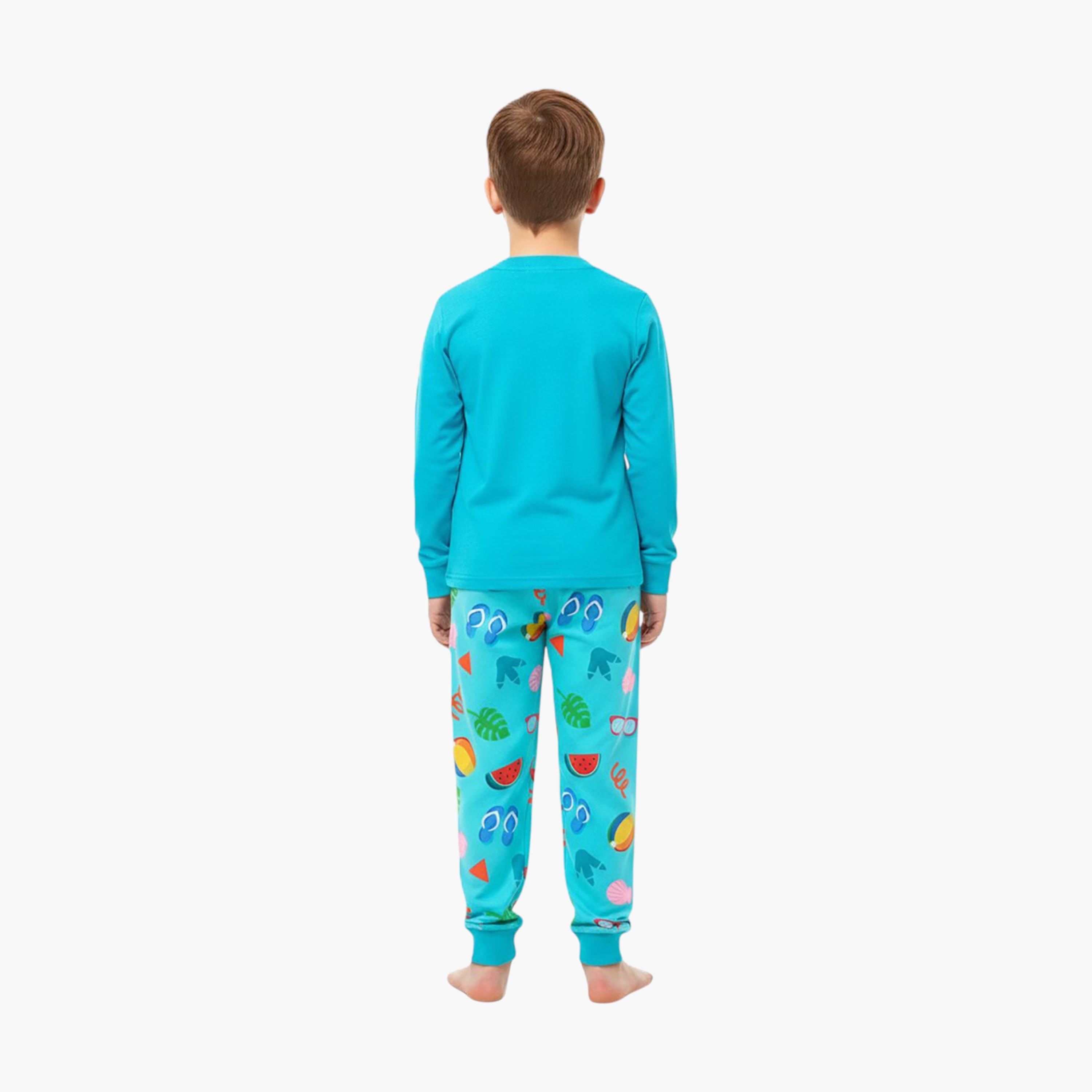 Babyqlo 2-Piece Dinosaur Printed Glow in the Dark Pyjama Set-boys-clothing-setsandcoords-image-3
