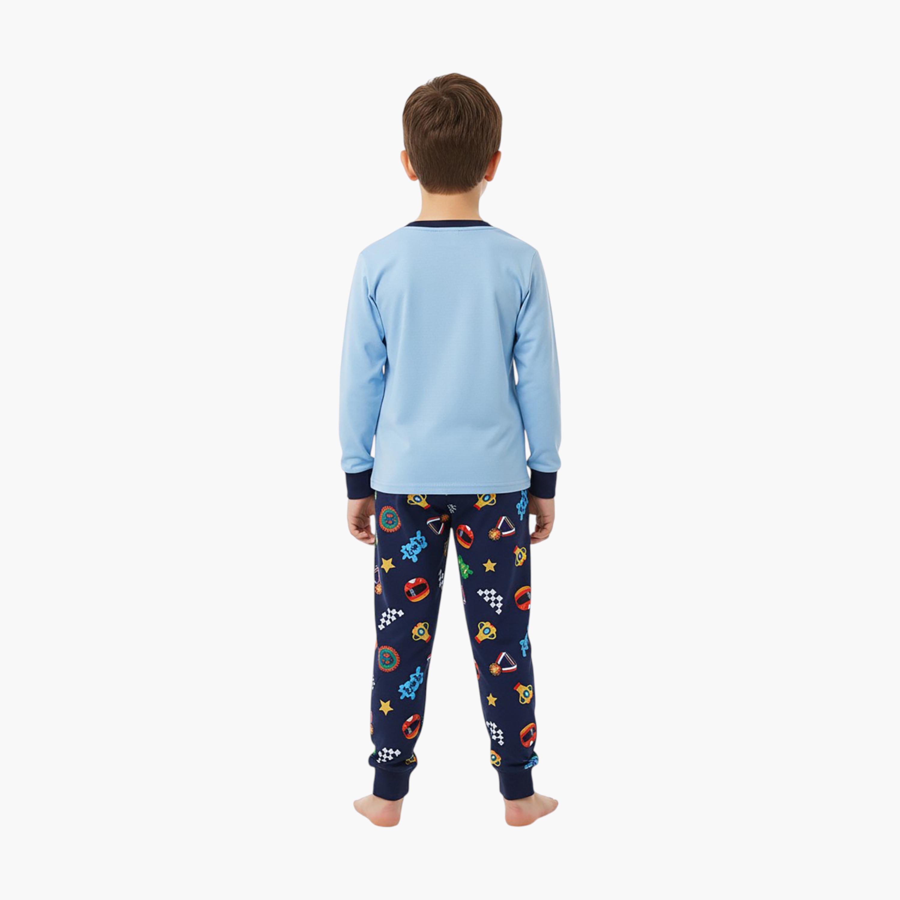 طقم بيجاما من قطعتين مطبوع عليه رائد فضاء، متوهج في الظلام من بيبيكلو-boys-clothing-setsandcoords-image-3